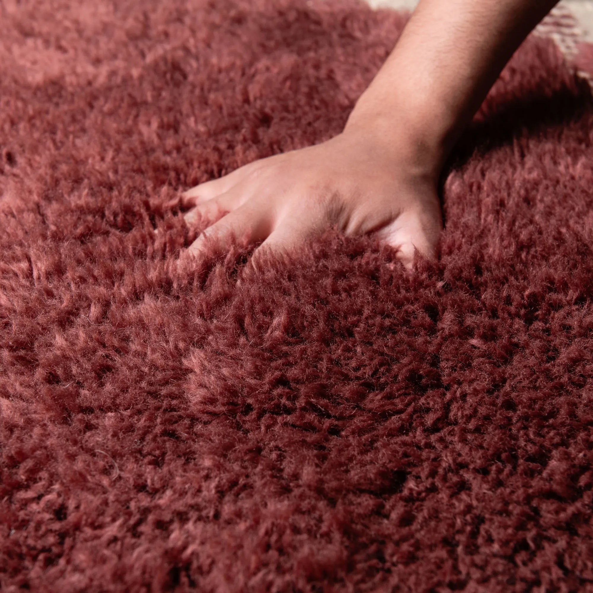 Earth Red - Luxury Shag Moroccan Runner Rug - Benisouk