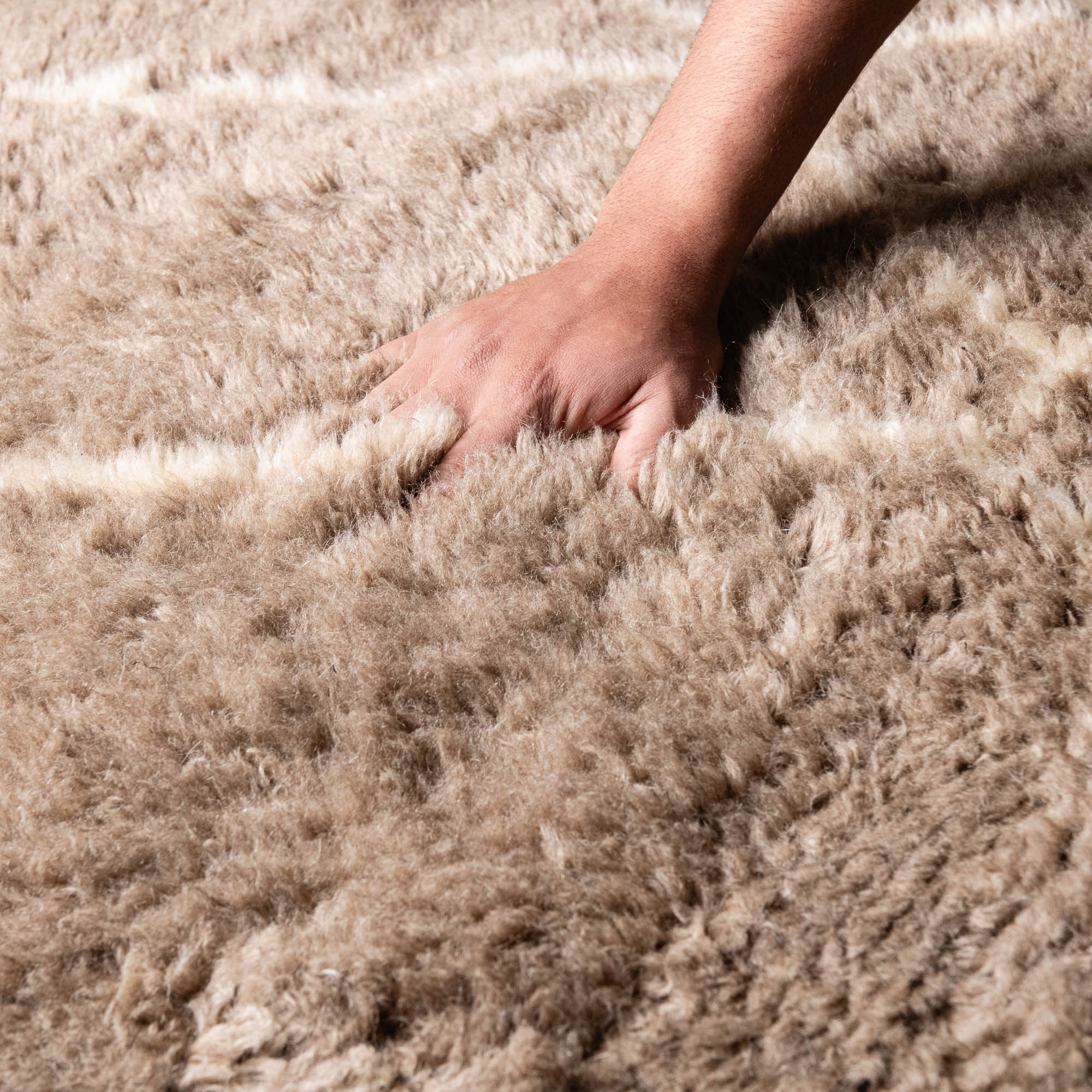 Earthy Pathways - Luxury Shag Moroccan Runner Rug - Benisouk