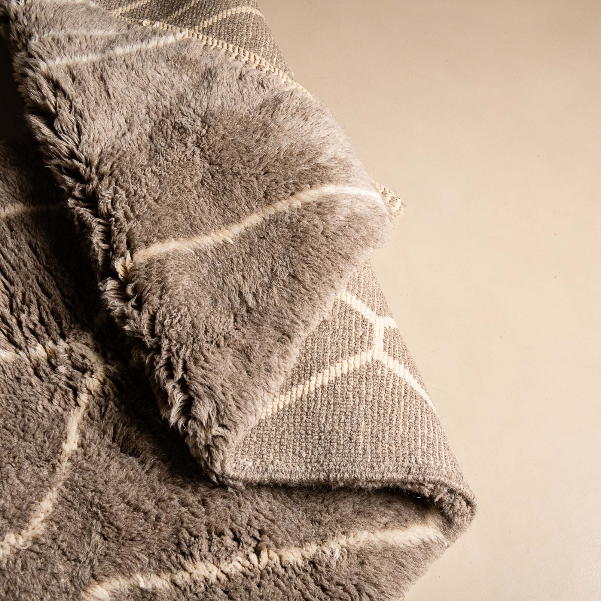 Earthy Pathways - Luxury Shag Moroccan Runner Rug - Benisouk