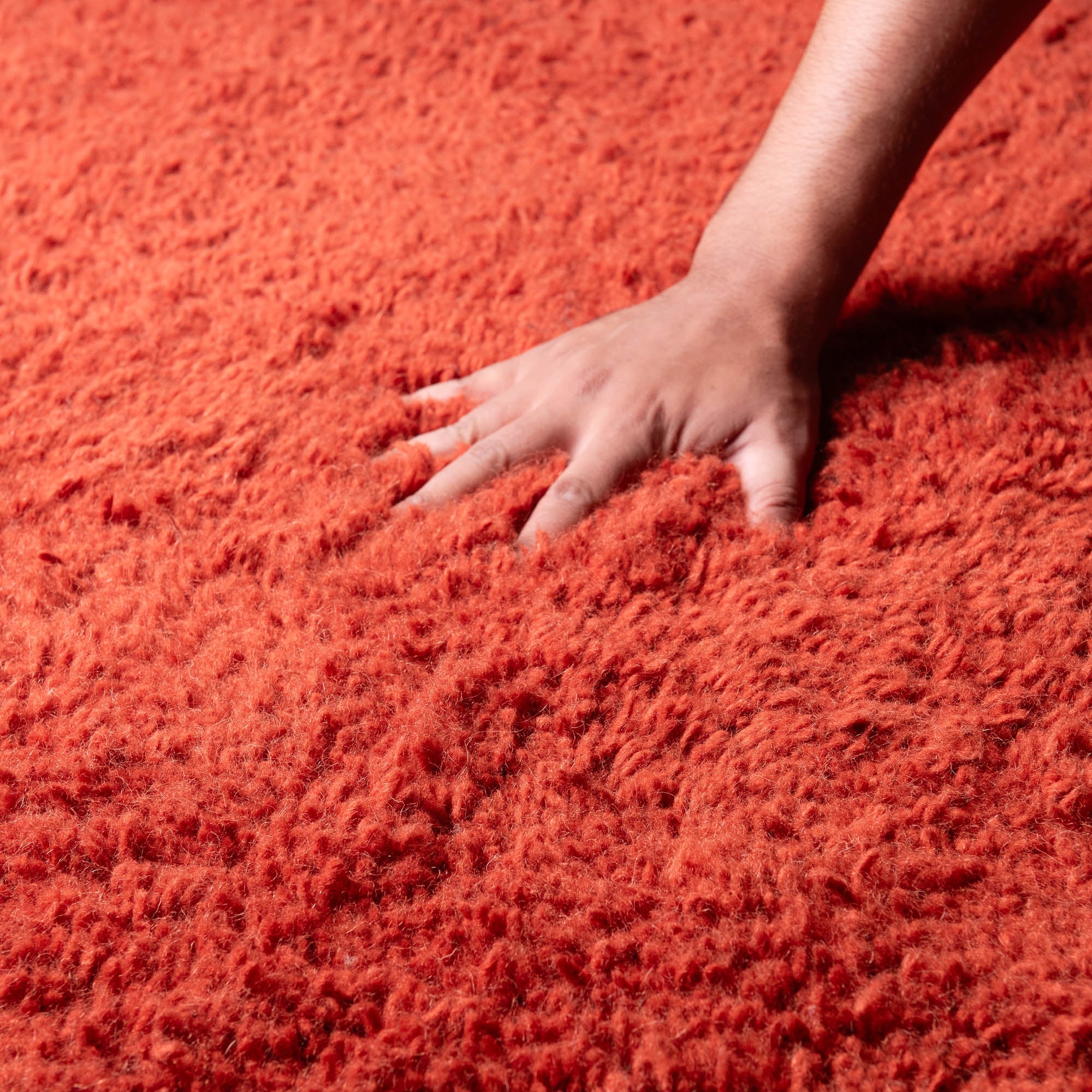 Elbayda Terracotta - Shag Moroccan rug - Benisouk