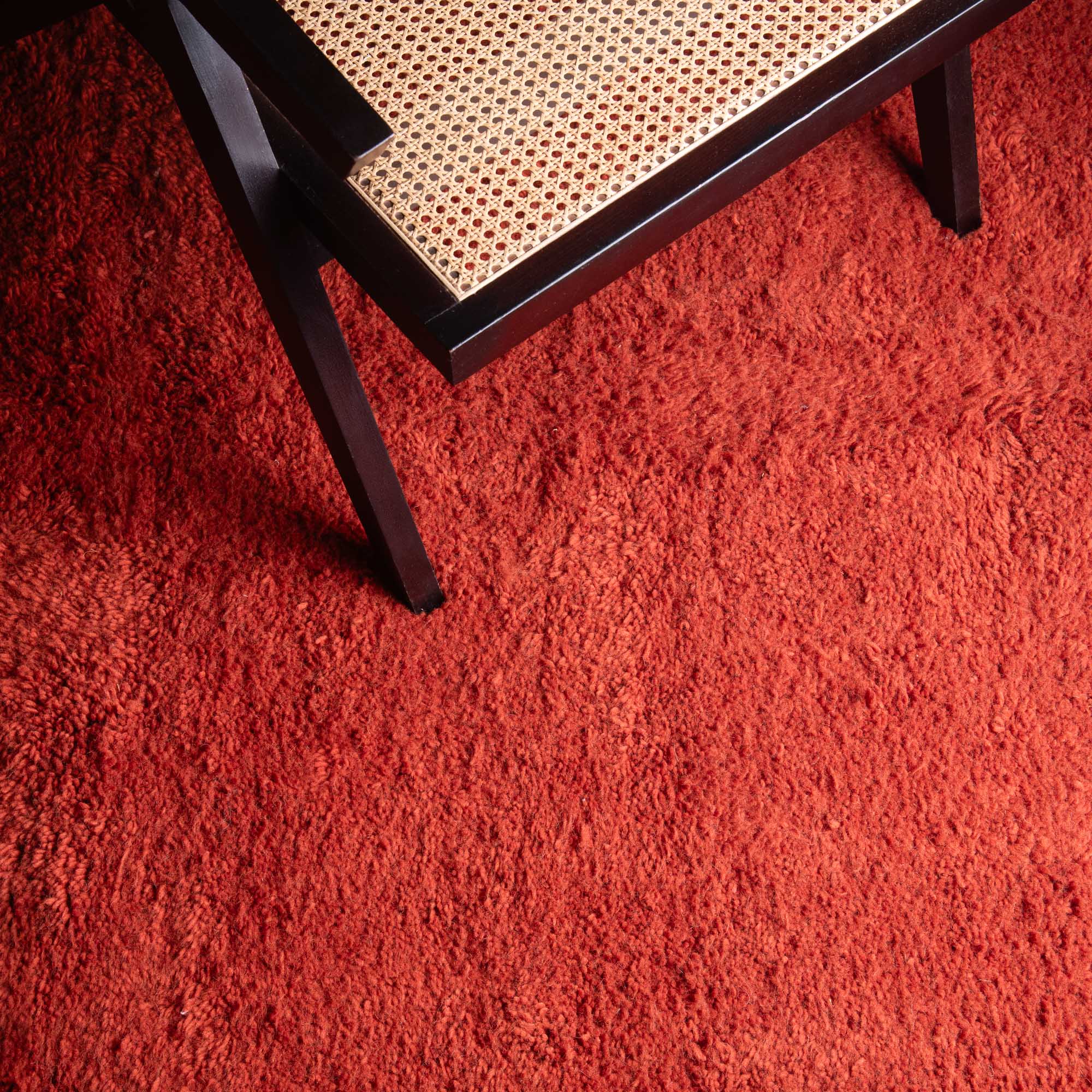 Elbayda Terracotta - Shag Moroccan rug - Benisouk