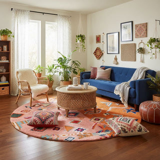 Farah Round - Shag Moroccan rug - Benisouk