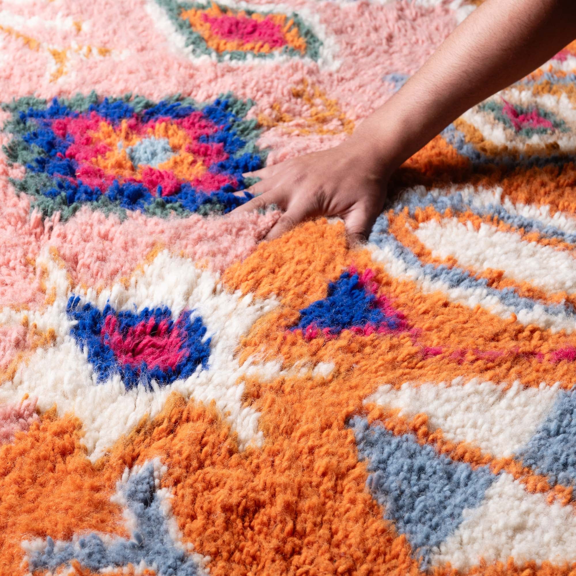 Farah Round - Shag Moroccan rug - Benisouk