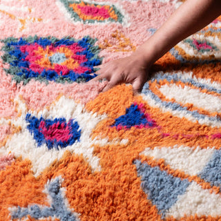 Farah Round - Shag Moroccan rug - Benisouk