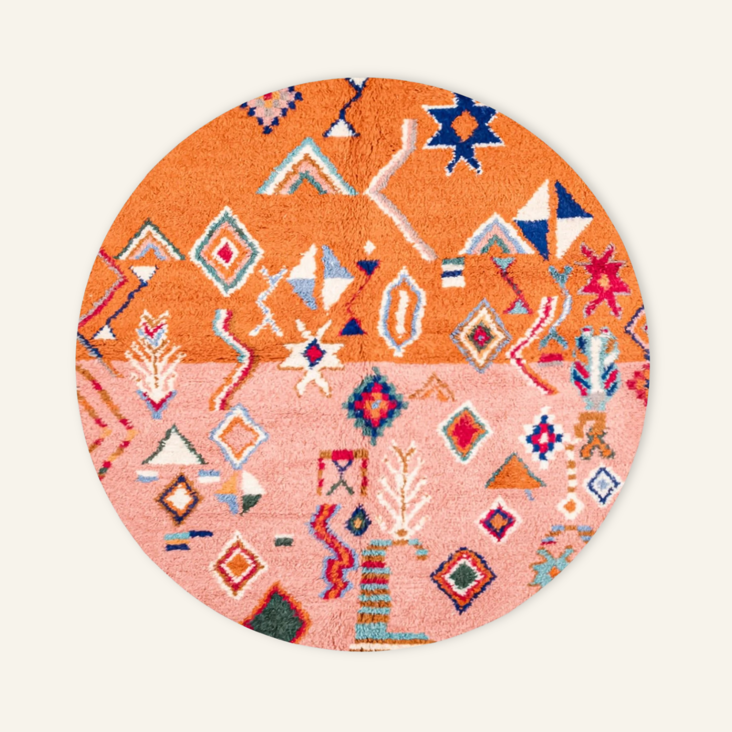 Farah Round - Shag Moroccan rug