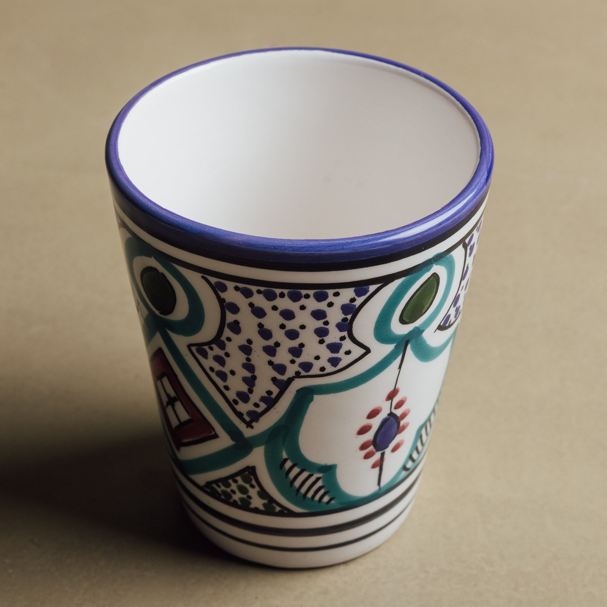 Fez Blue Green Cup - Moroccan Dinnerware - Benisouk