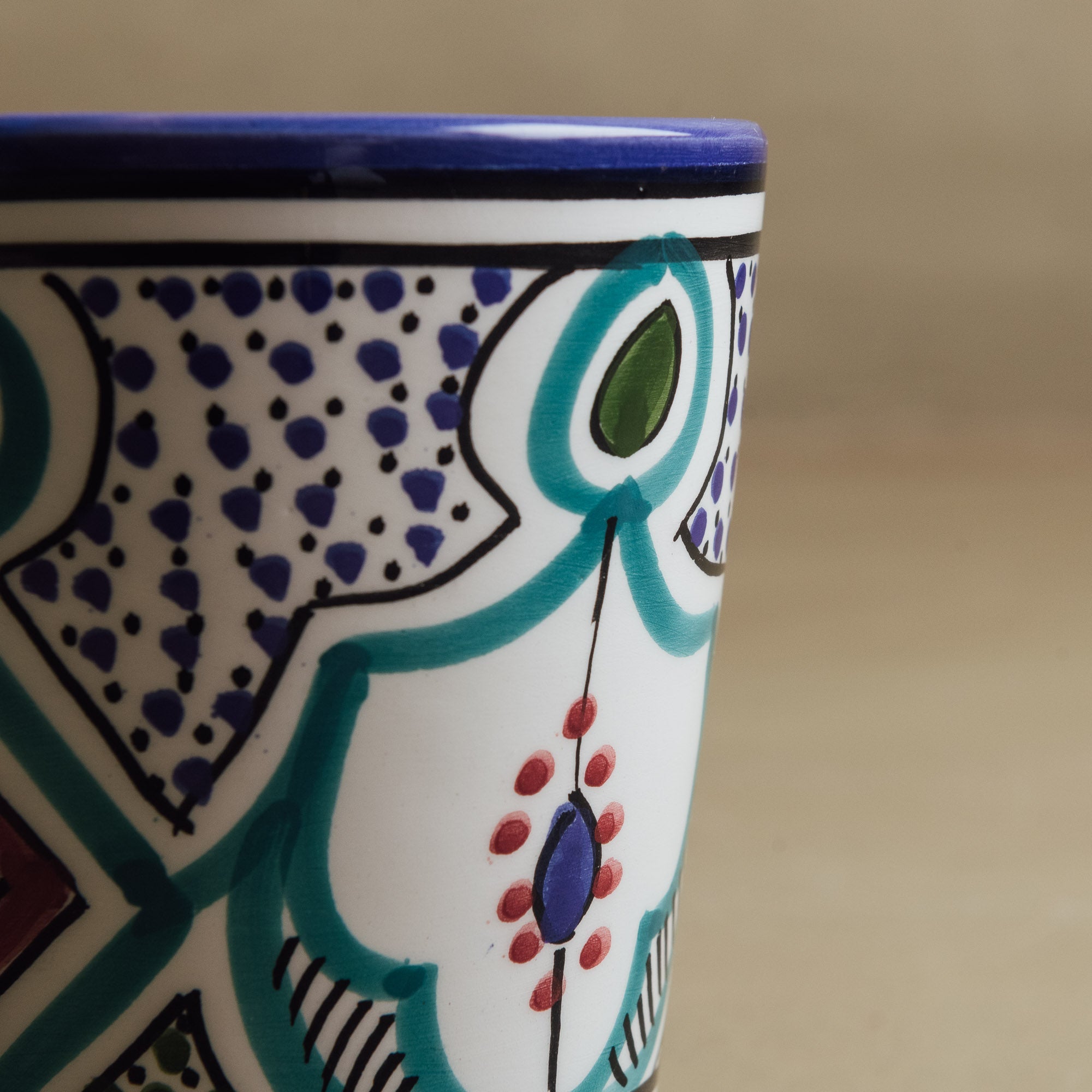 Fez Blue Green Cup - Moroccan Dinnerware - Benisouk