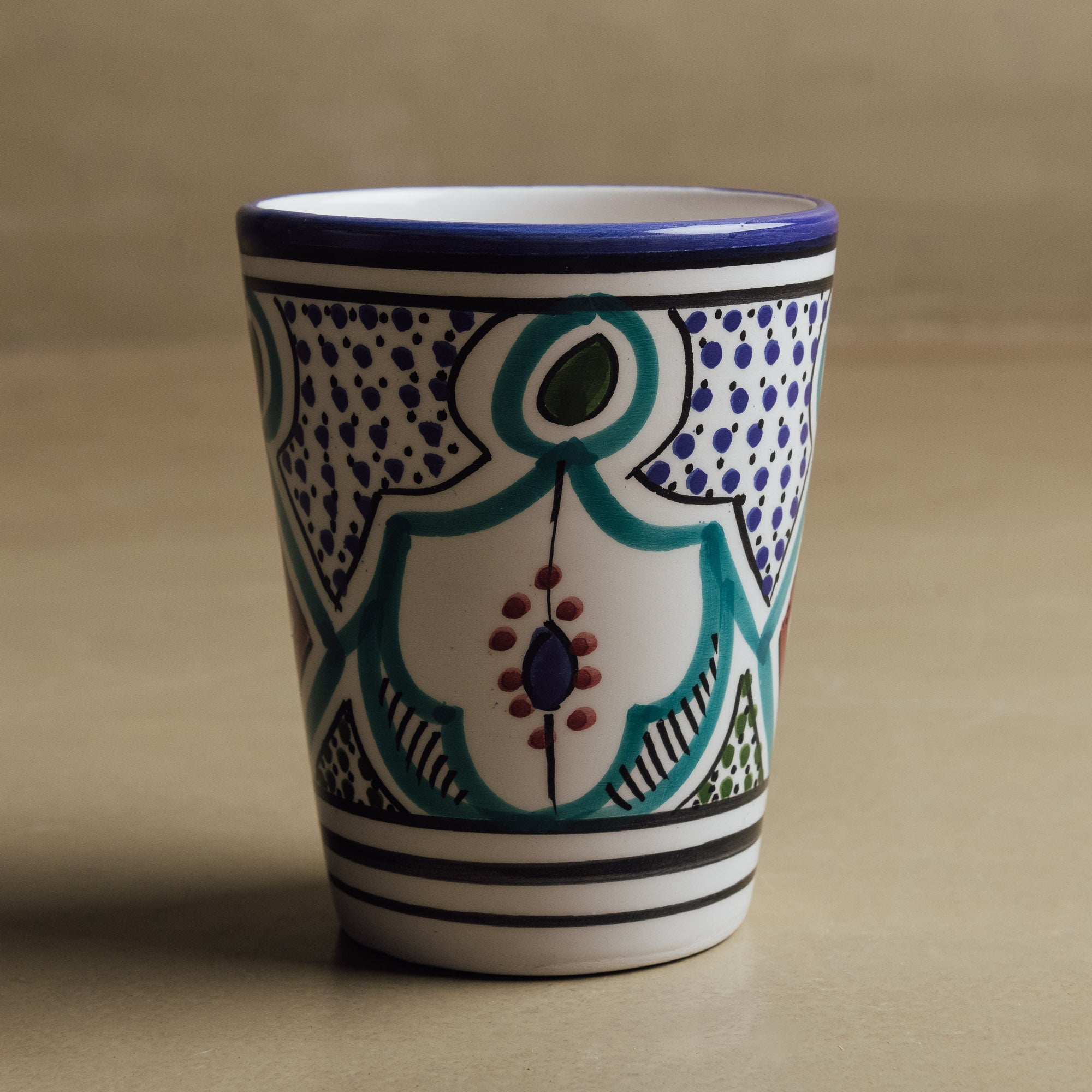 Fez Blue Green Cup - Moroccan Dinnerware - Benisouk