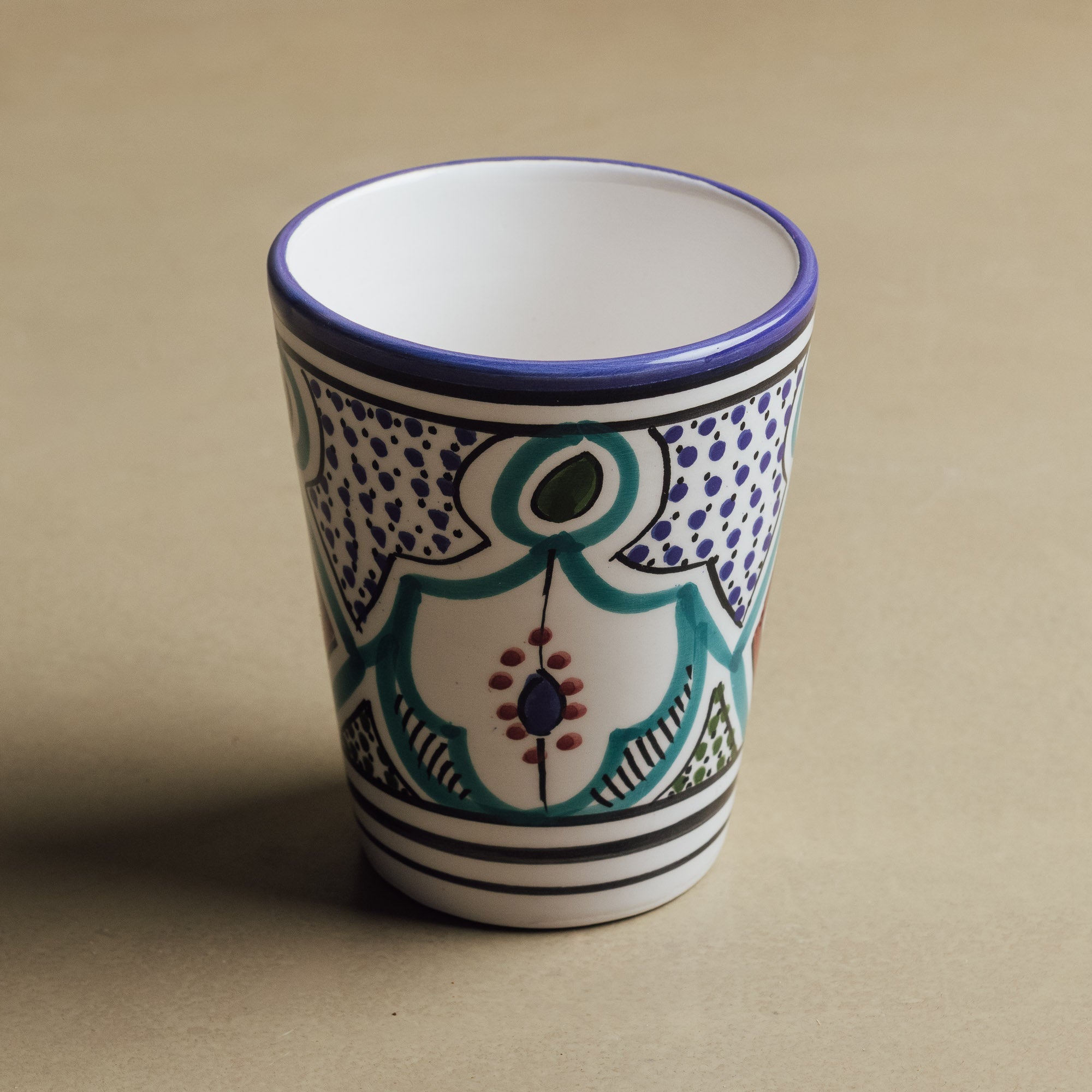 Fez Blue Green Cup - Moroccan Dinnerware - Benisouk