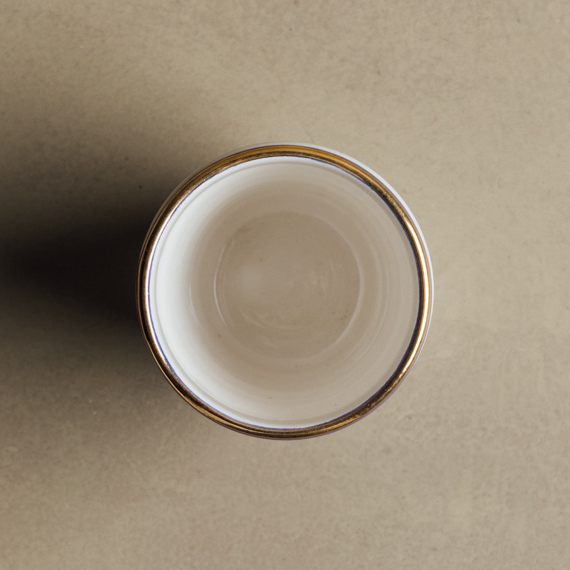 Fez Blue Small Cup - Moroccan Dinnerware Adorned with 12 Carat Gold Accents - Benisouk