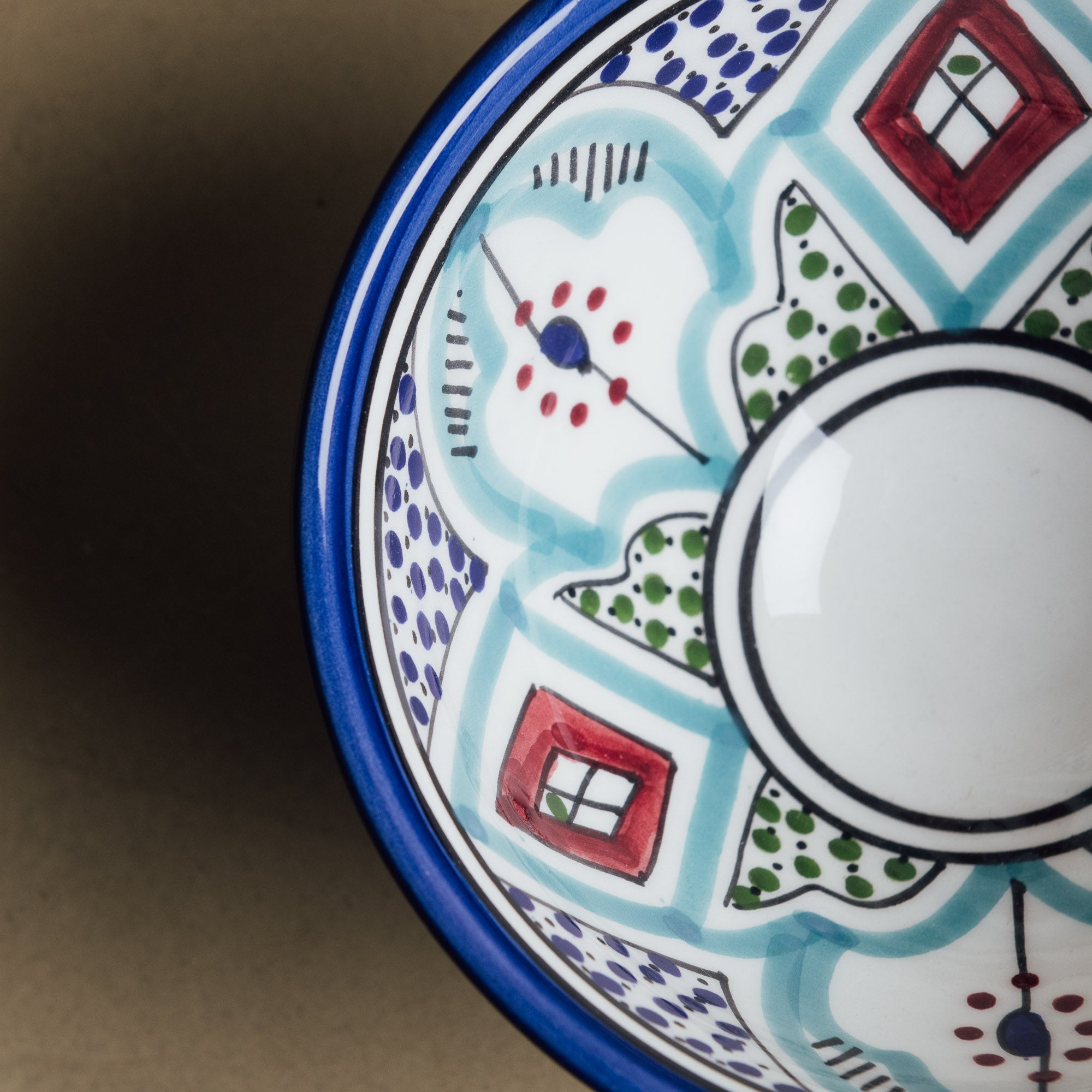 Fez Bowl Blue Green - Moroccan Dinnerware - Benisouk