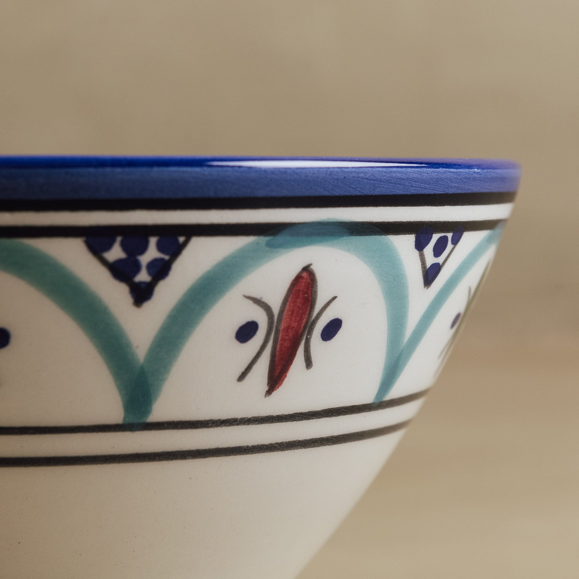 Fez Bowl Blue Green - Moroccan Dinnerware - Benisouk