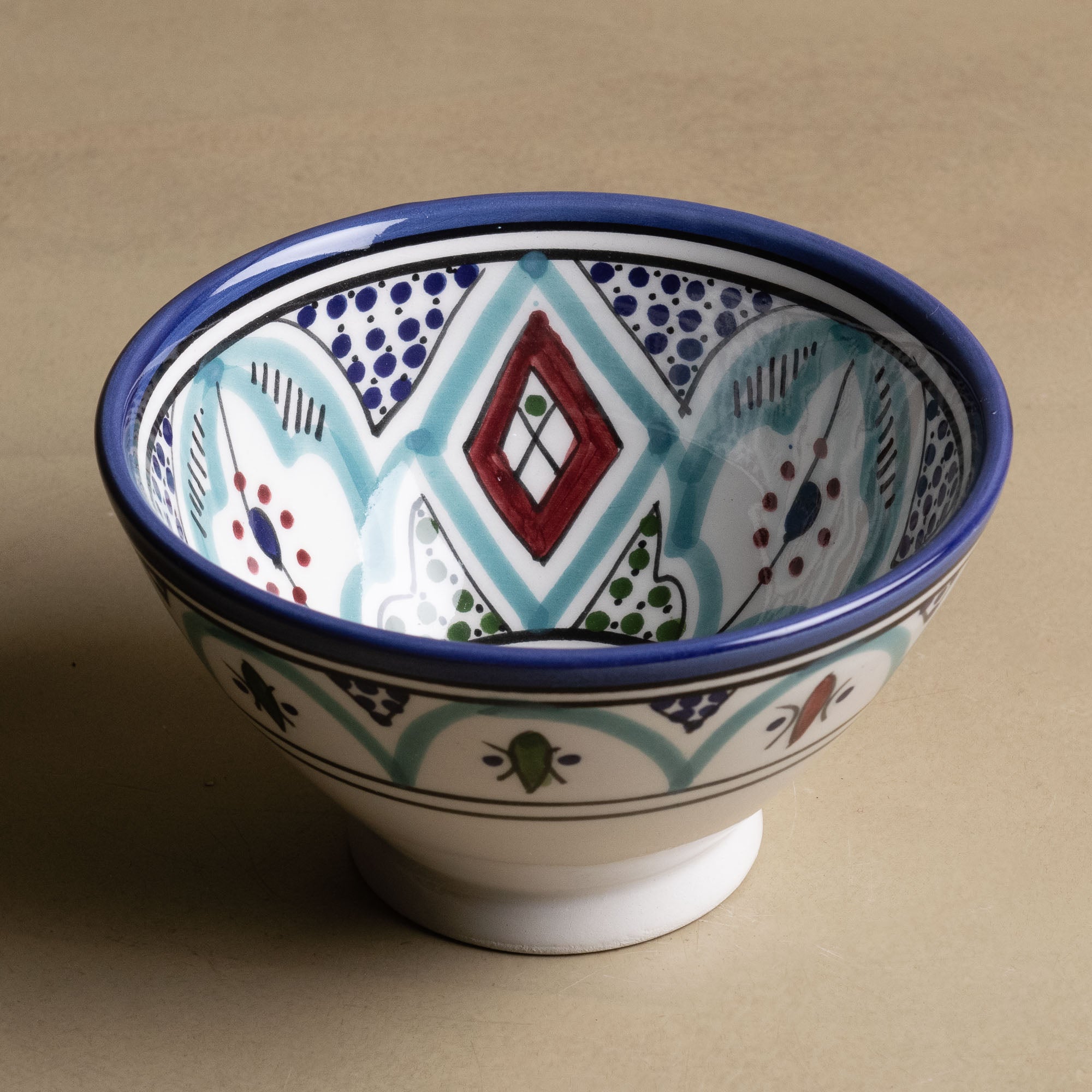 Fez Bowl Blue Green - Moroccan Dinnerware - Benisouk