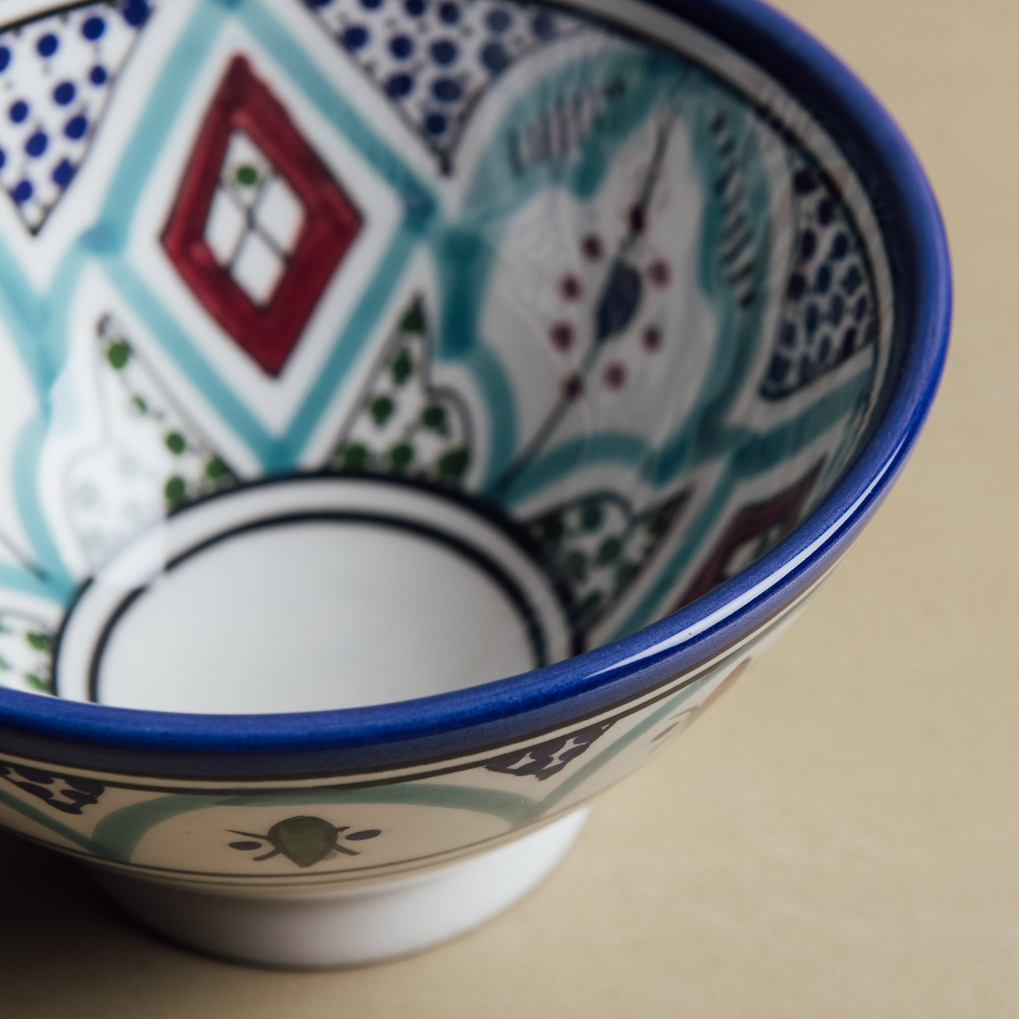 Fez Bowl Blue Green - Moroccan Dinnerware - Benisouk