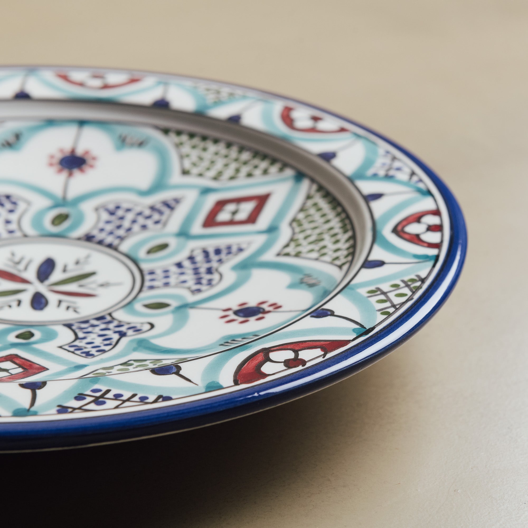 Fez Dinner Plate Blue Green - Moroccan Dinnerware - Benisouk