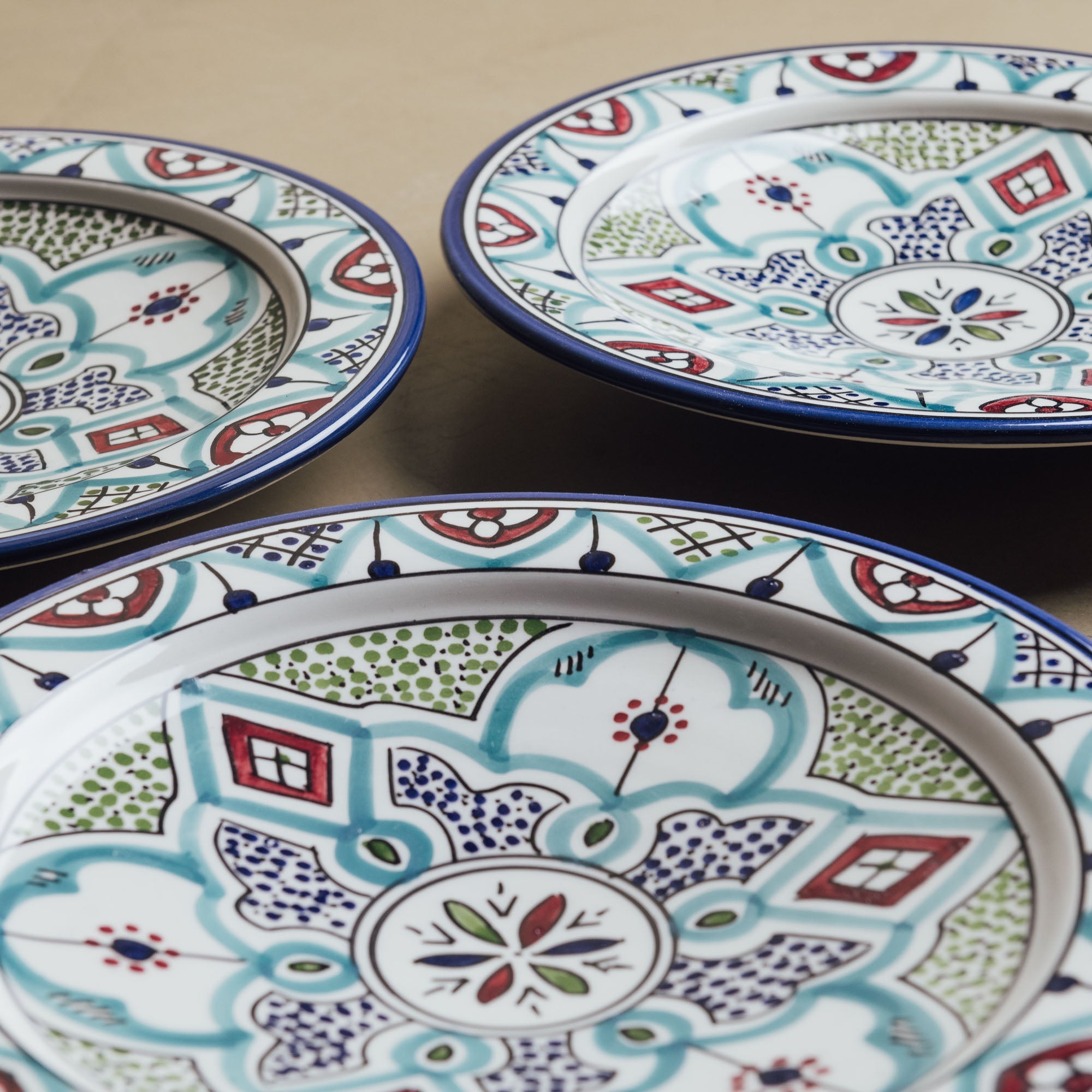 Fez Dinner Plate Blue Green - Moroccan Dinnerware - Benisouk