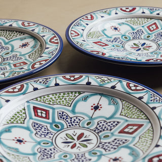 Fez Dinner Plate Blue Green - Moroccan Dinnerware - Benisouk