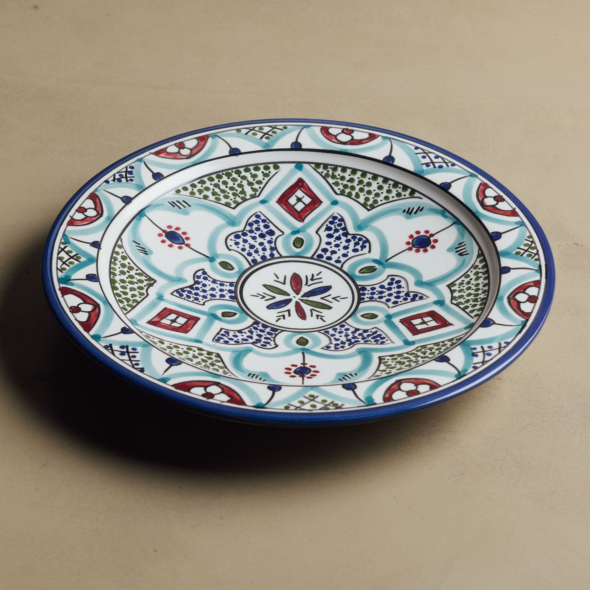 Fez Dinner Plate Blue Green - Moroccan Dinnerware - Benisouk