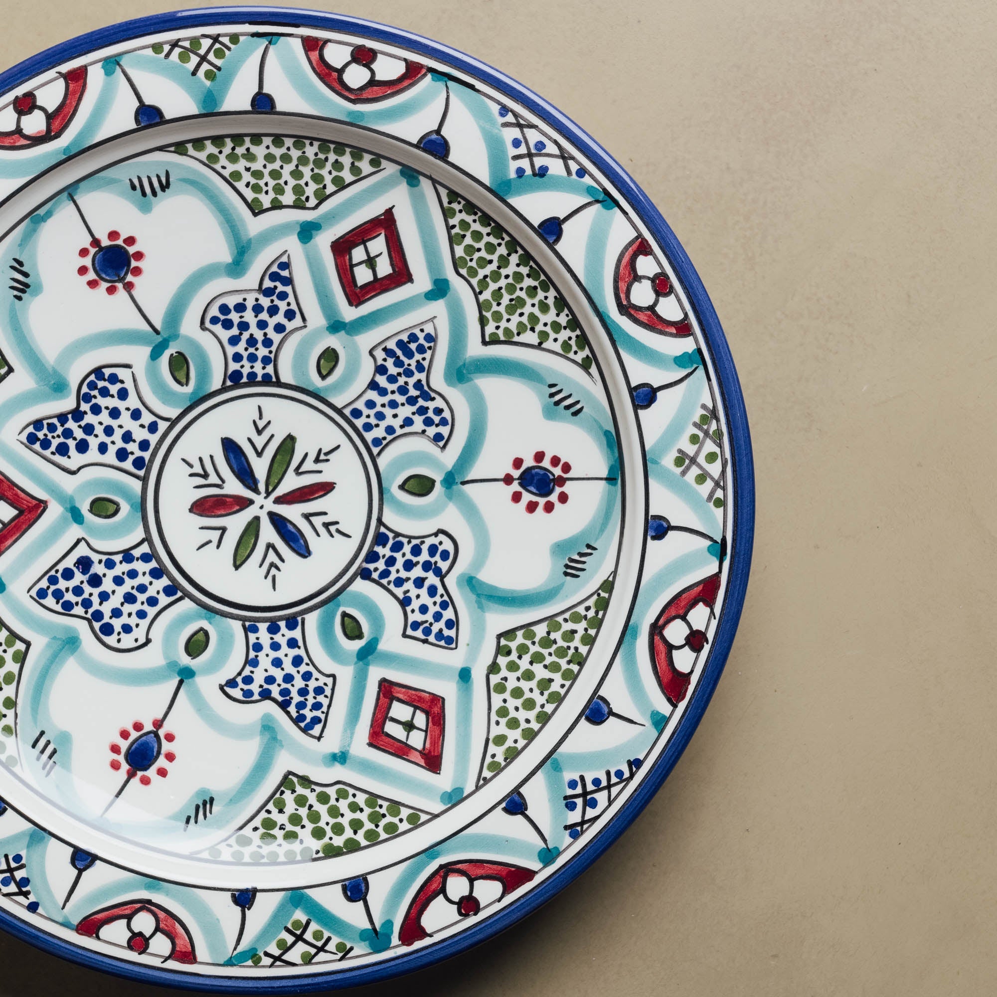 Fez Dinner Plate Blue Green - Moroccan Dinnerware - Benisouk