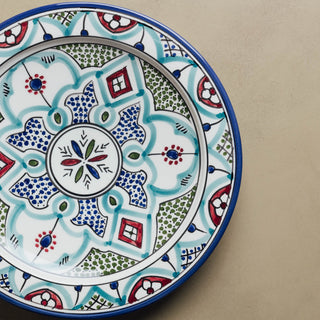 Fez Dinner Plate Blue Green - Moroccan Dinnerware - Benisouk