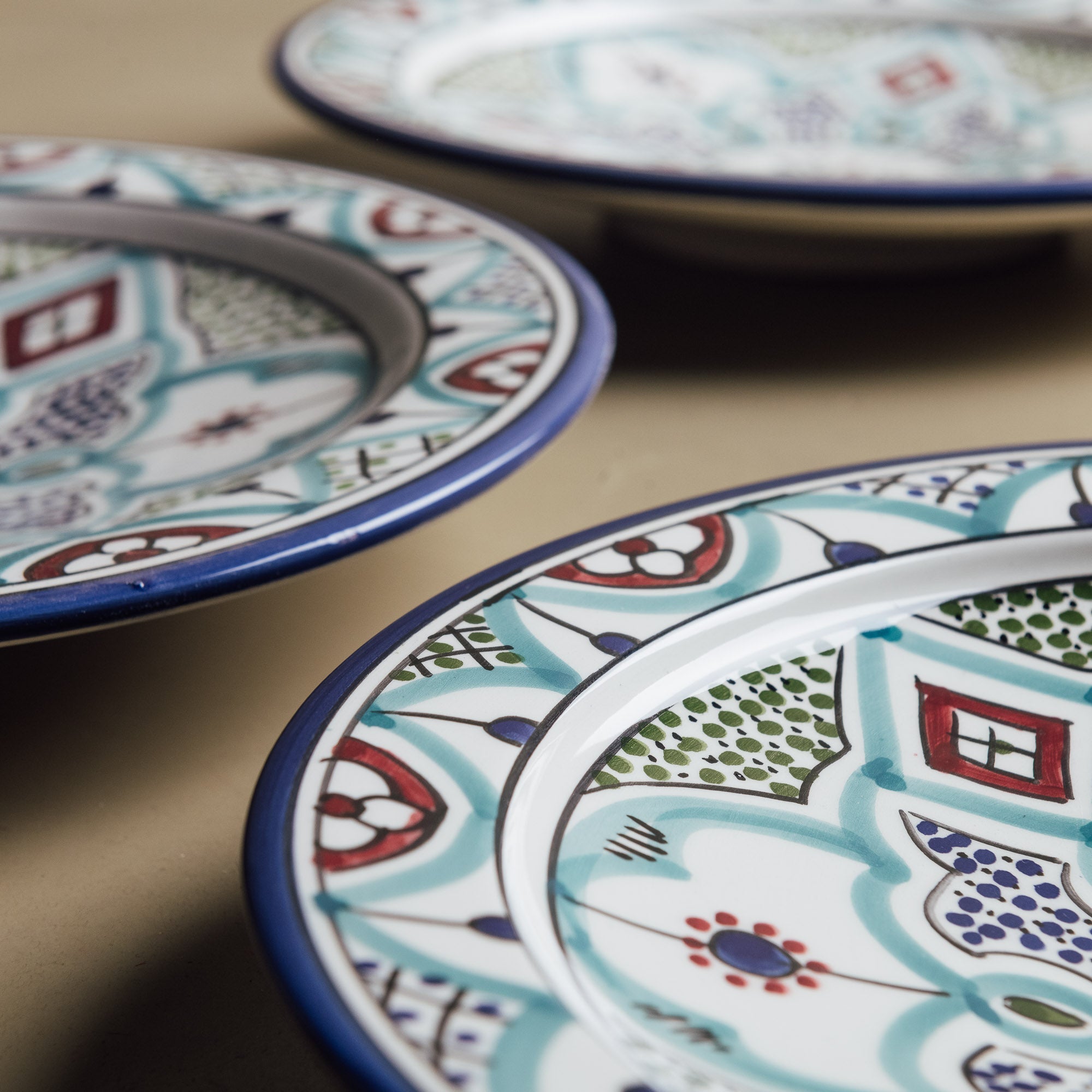 Fez Dinner Plate Blue Green - Moroccan Dinnerware - Benisouk