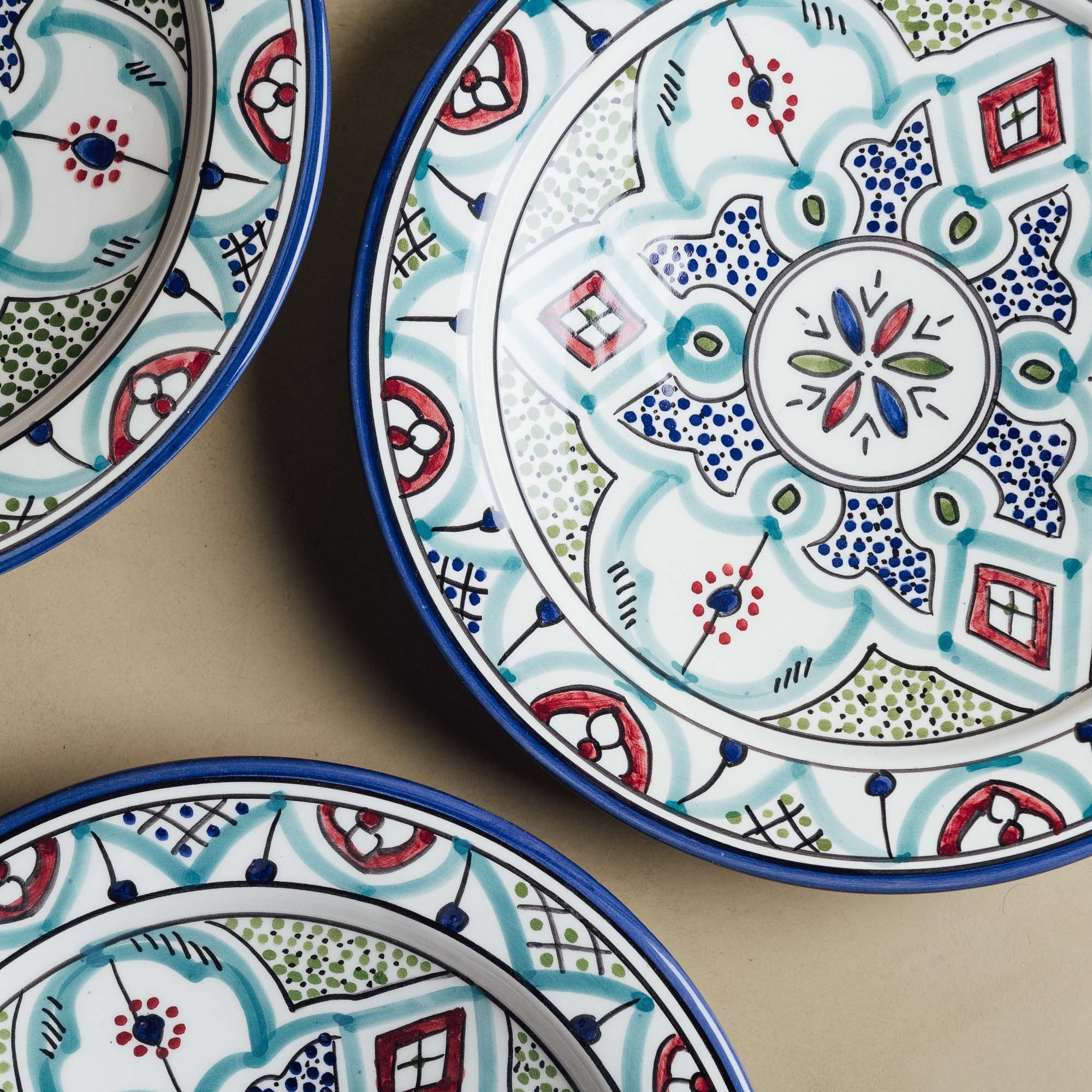 Fez Dinner Plate Blue Green - Moroccan Dinnerware - Benisouk