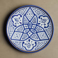 Fez Dinner Plate Blue - Moroccan Dinnerware Adorned with 12 Carat Gold Accents