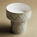 Fez Green Pedestal Bowl - Handcrafted with 12 Carat Gold Accents
