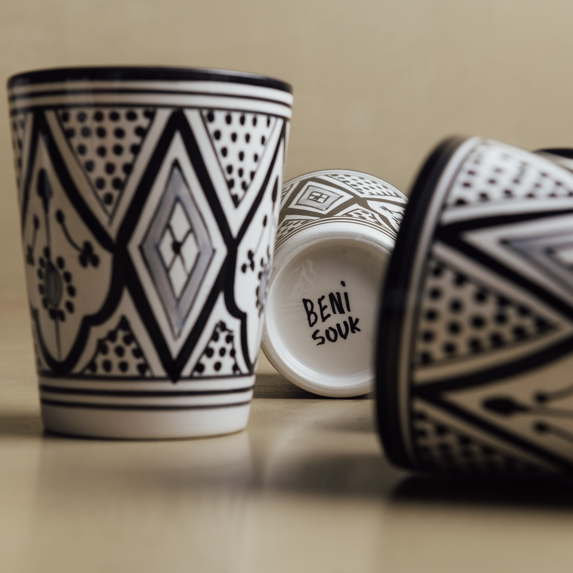 Fez Noir Cup - Moroccan Dinnerware - Benisouk