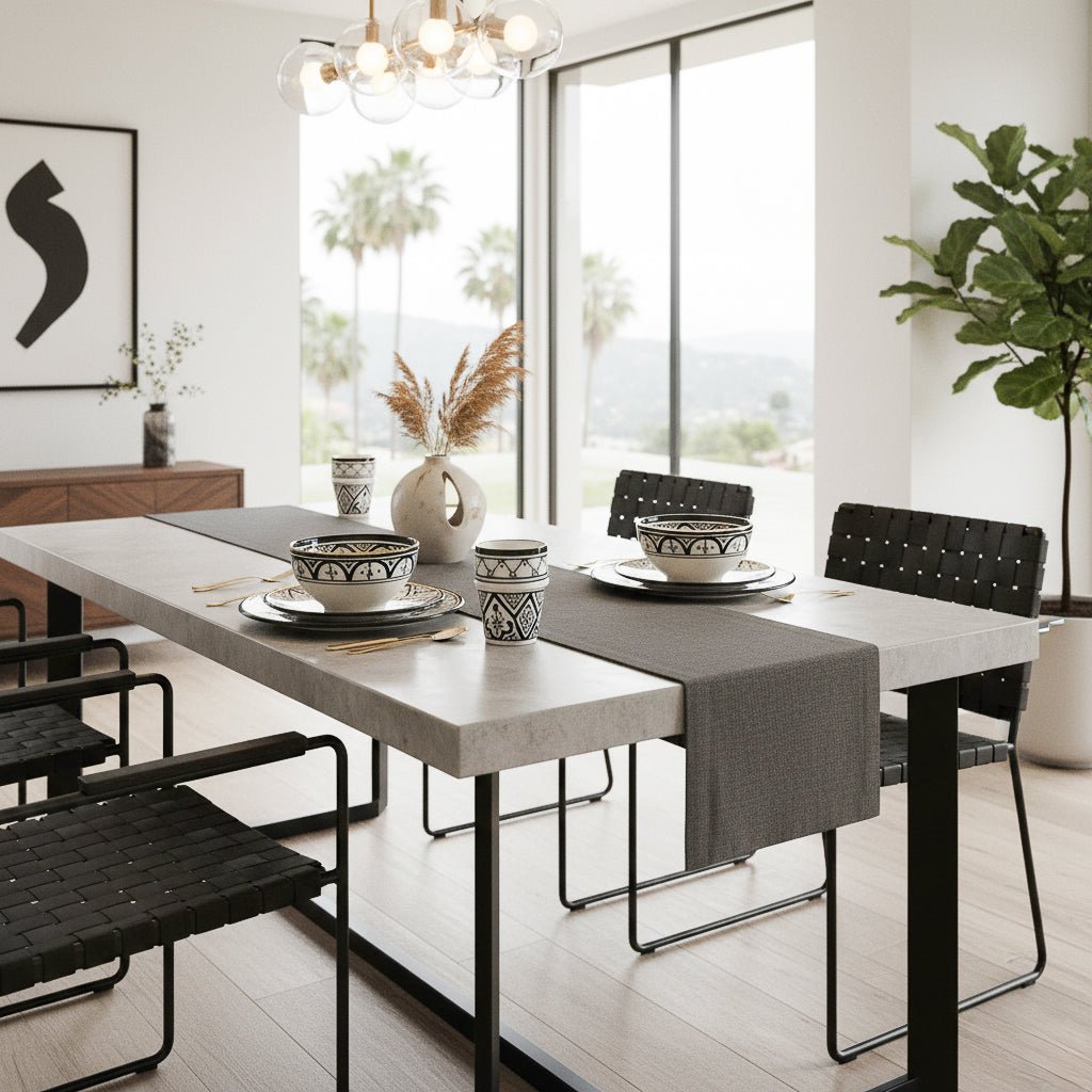 Fez Noir Grey Bowl - Moroccan Dinnerware - Benisouk