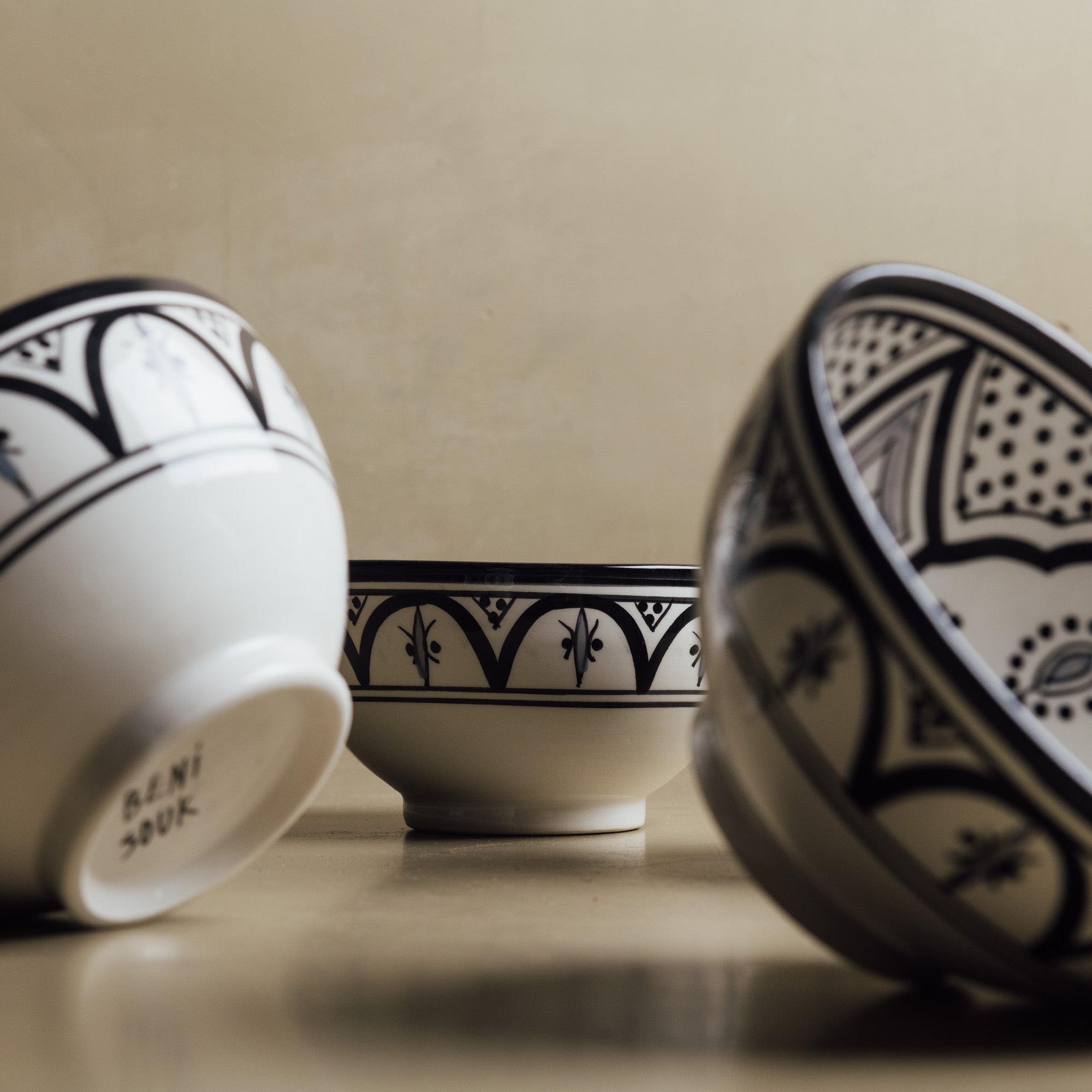 Fez Noir Grey Bowl - Moroccan Dinnerware - Benisouk