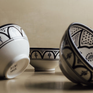 Fez Noir Grey Bowl - Moroccan Dinnerware - Benisouk