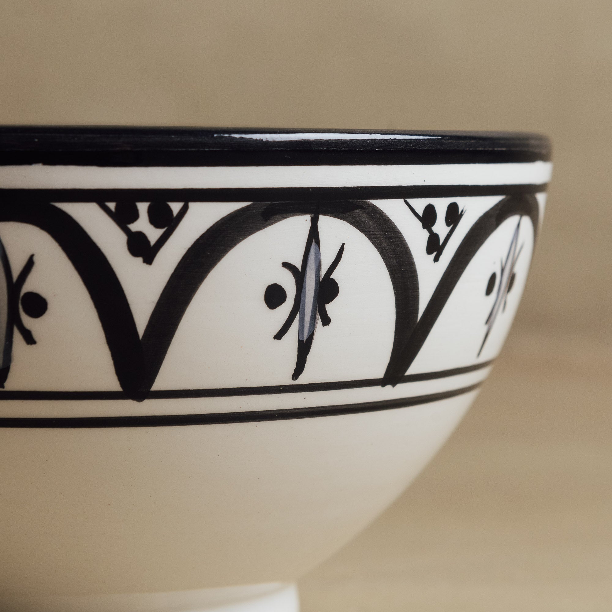 Fez Noir Grey Bowl - Moroccan Dinnerware - Benisouk