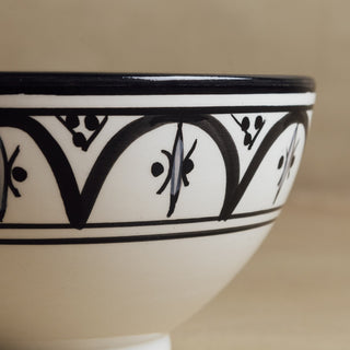 Fez Noir Grey Bowl - Moroccan Dinnerware - Benisouk