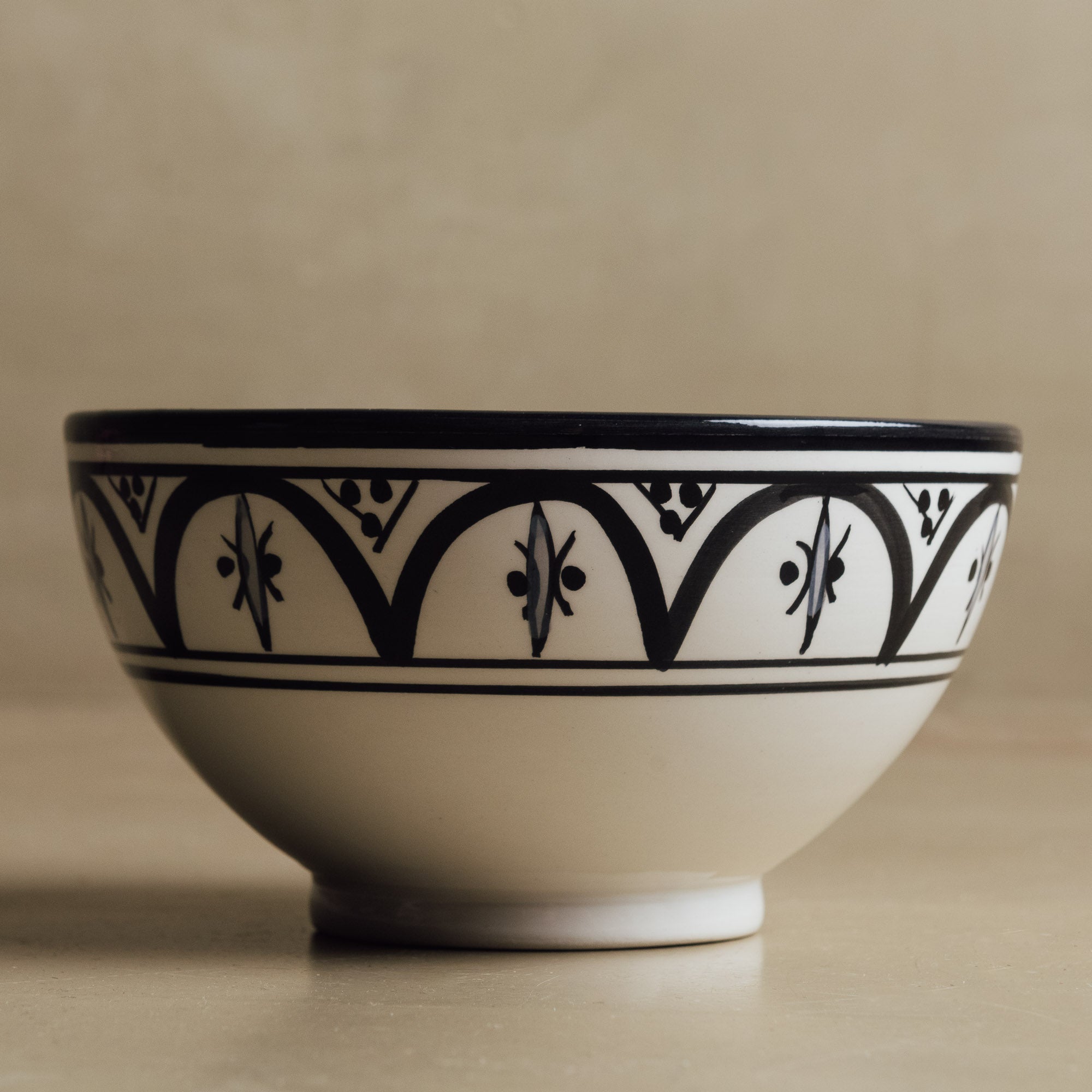 Fez Noir Grey Bowl - Moroccan Dinnerware - Benisouk