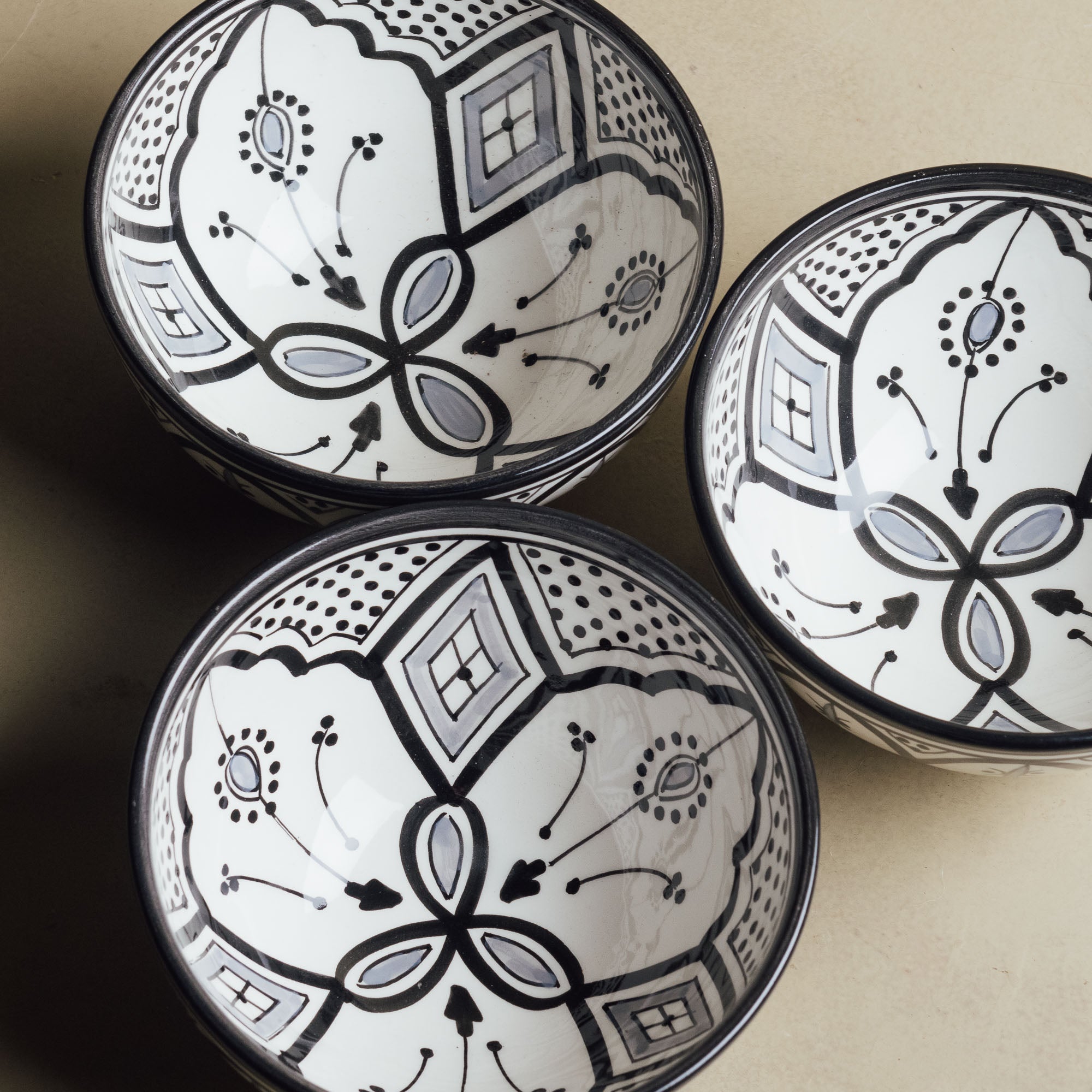 Fez Noir Grey Bowl - Moroccan Dinnerware - Benisouk