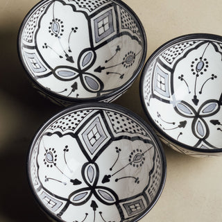 Fez Noir Grey Bowl - Moroccan Dinnerware - Benisouk