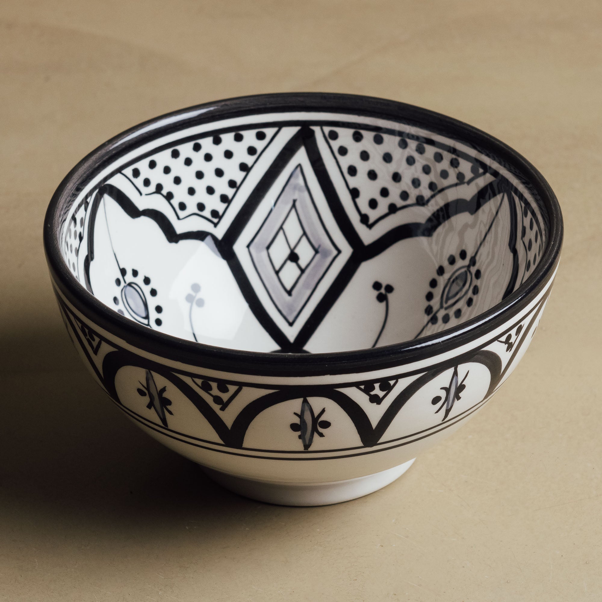 Fez Noir Grey Bowl - Moroccan Dinnerware - Benisouk