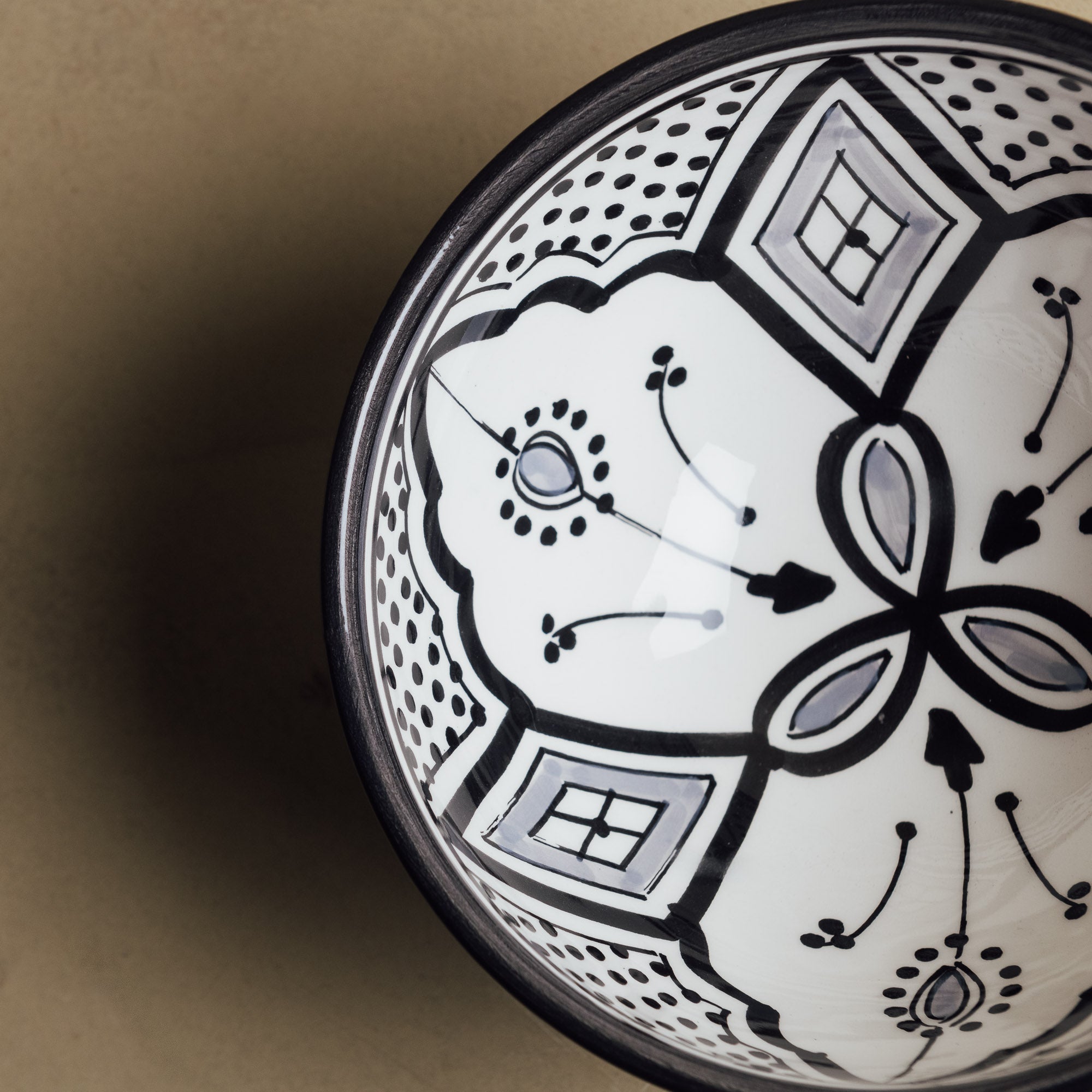 Fez Noir Grey Bowl - Moroccan Dinnerware - Benisouk