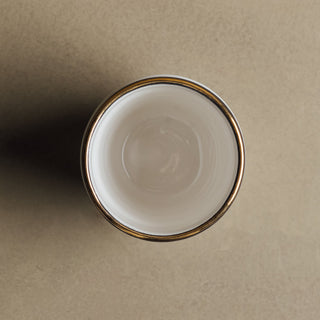 Fez Noir Small Cup - Moroccan Dinnerware Adorned with 12 Carat Gold Accents - Benisouk