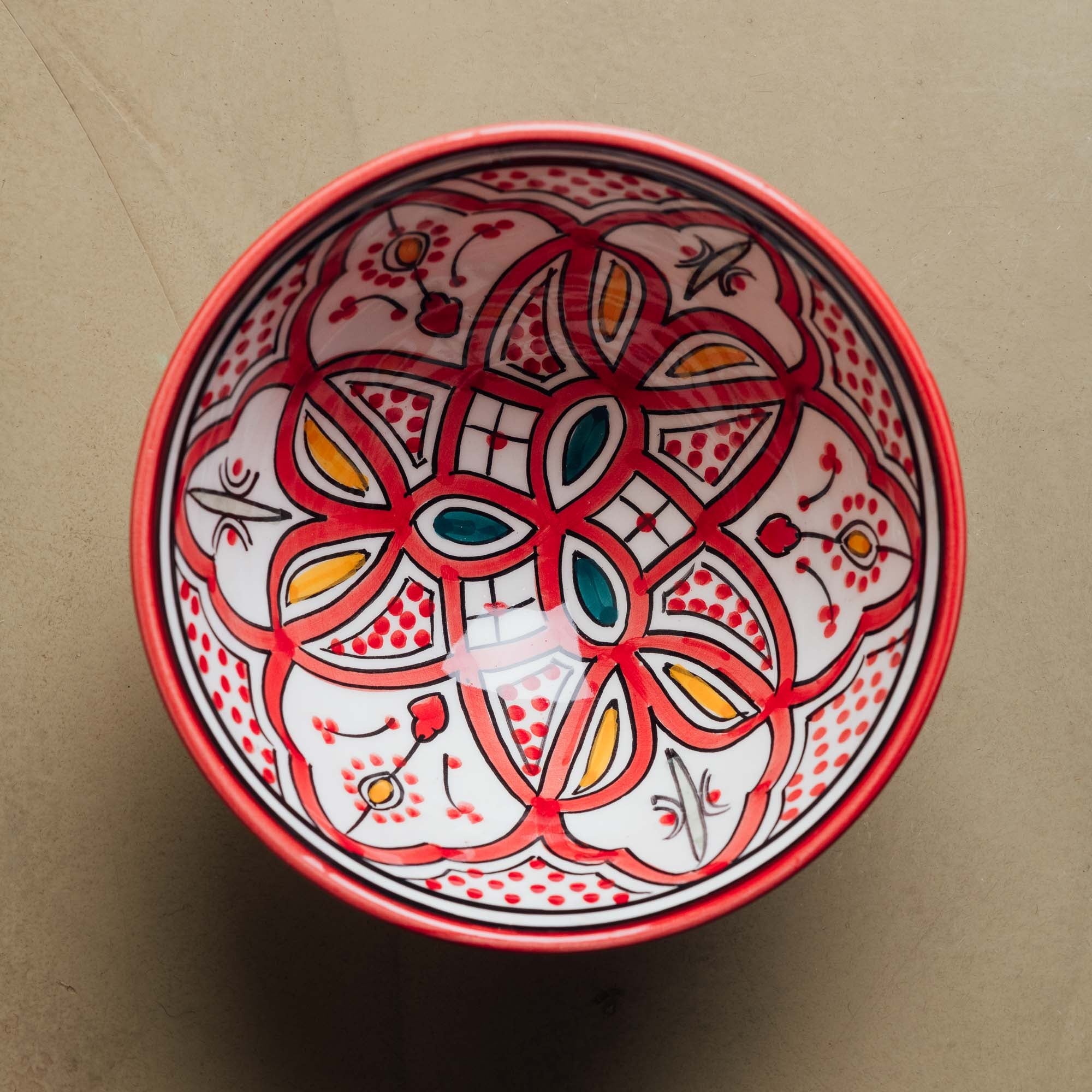 Fez Red Bowl - Moroccan Dinnerware - Benisouk