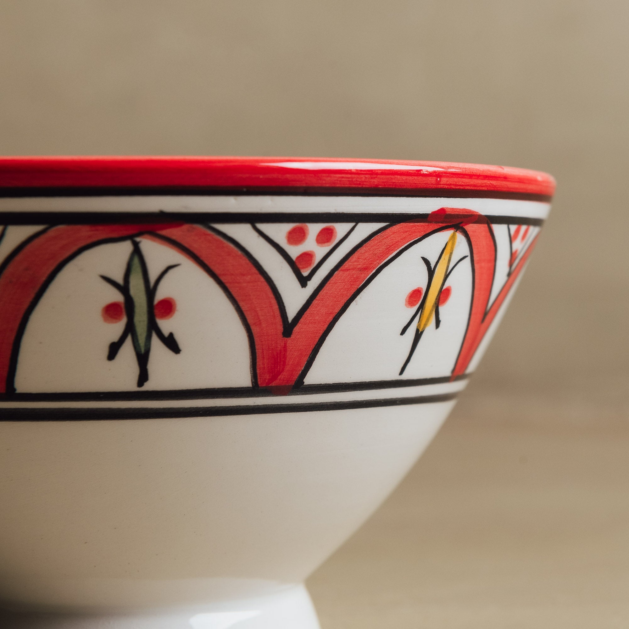 Fez Red Bowl - Moroccan Dinnerware - Benisouk