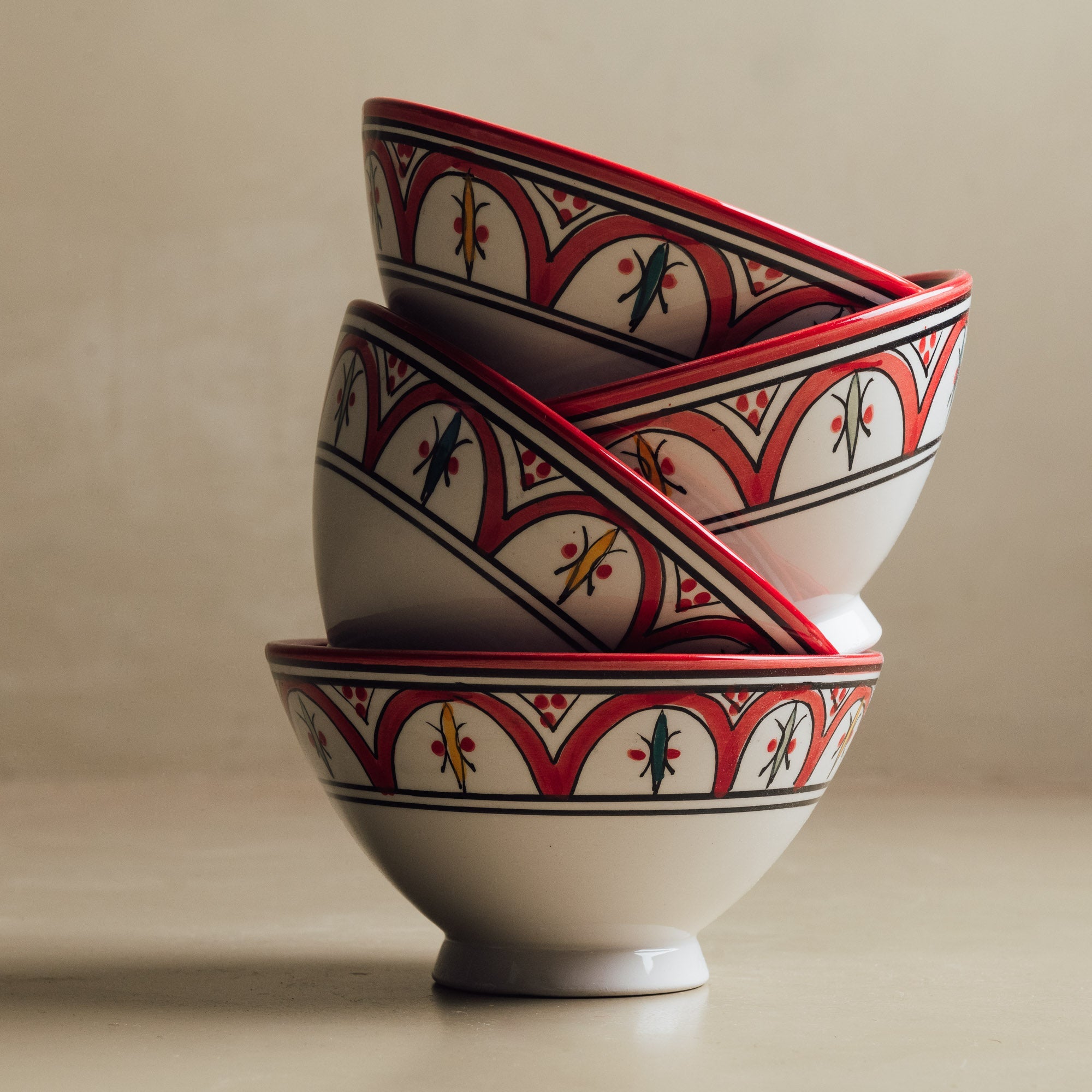 Fez Red Bowl - Moroccan Dinnerware - Benisouk