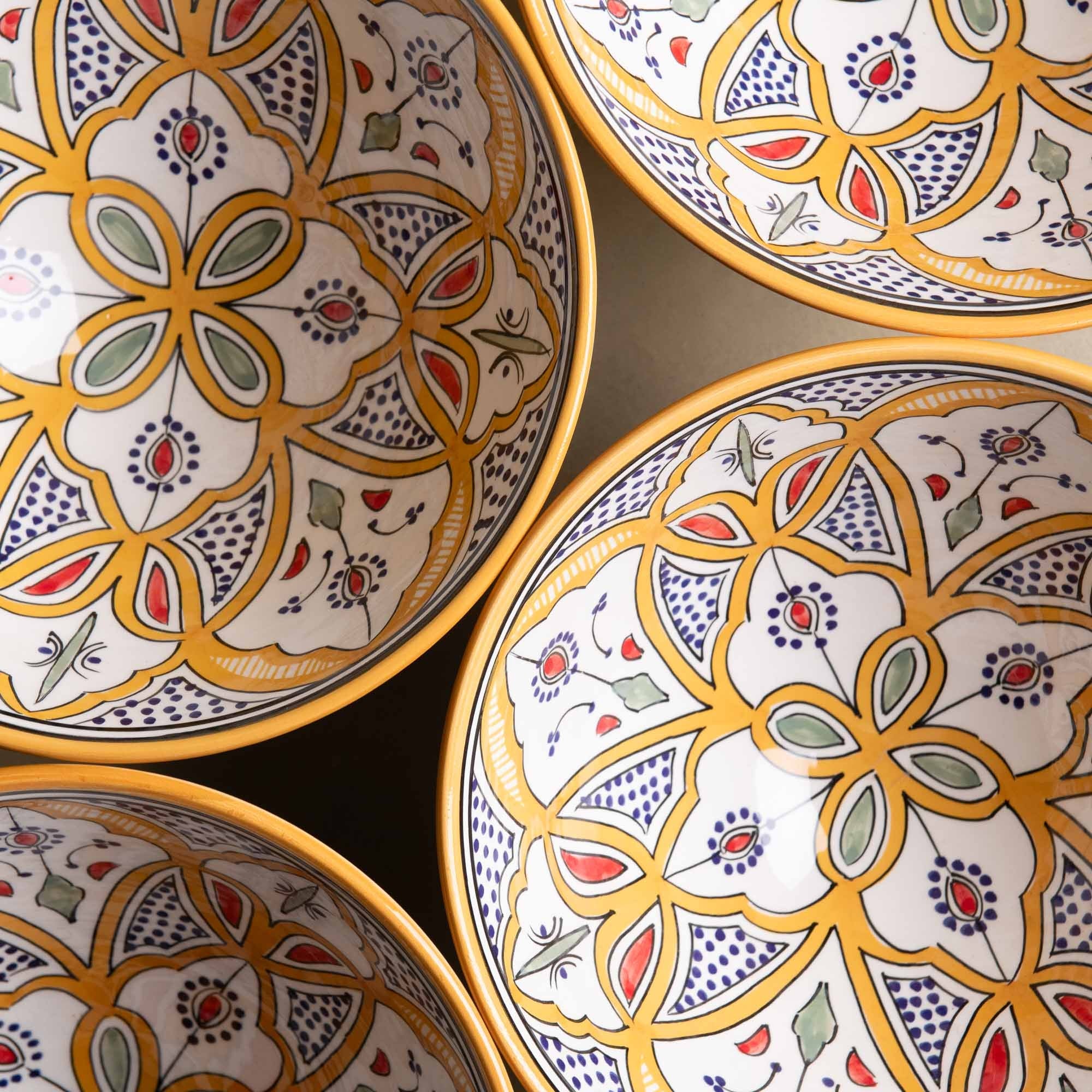 Fez Salad Bowl Mustard - Moroccan Table Art - Benisouk