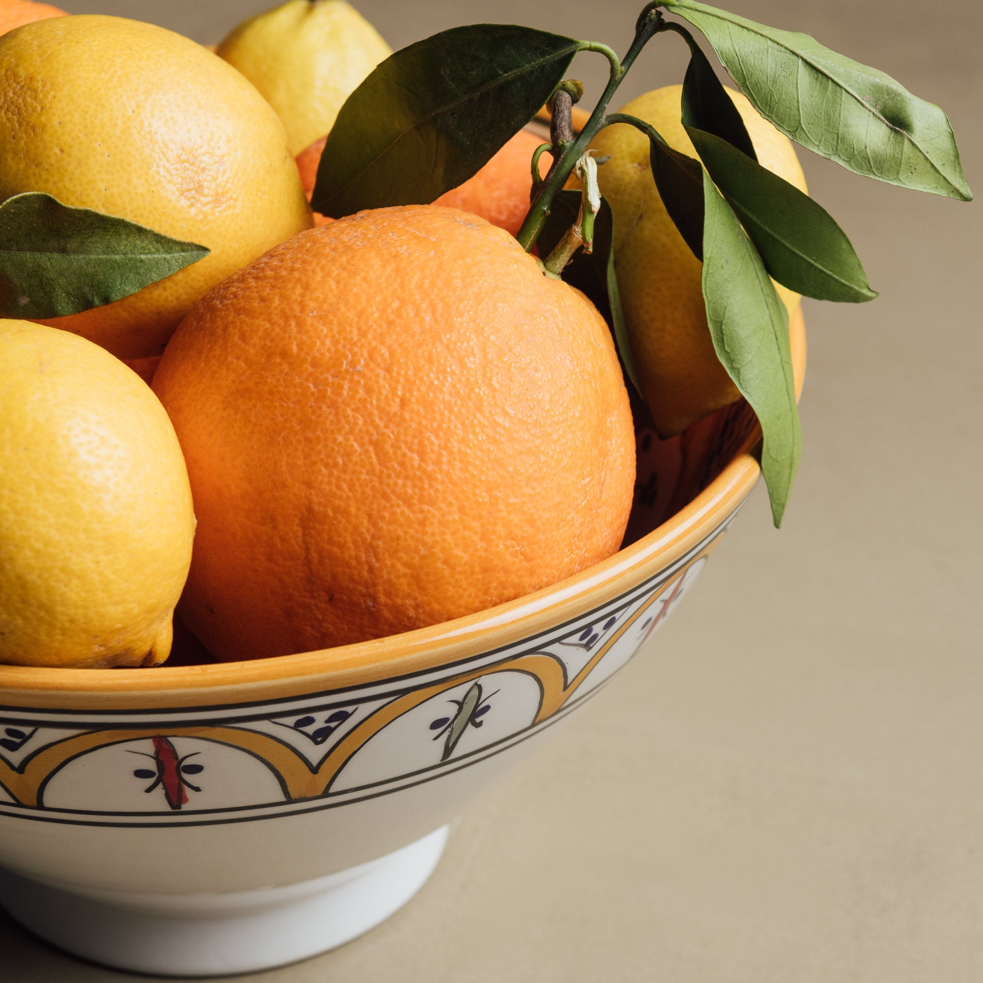 Fez Salad Bowl Mustard - Moroccan Table Art - Benisouk