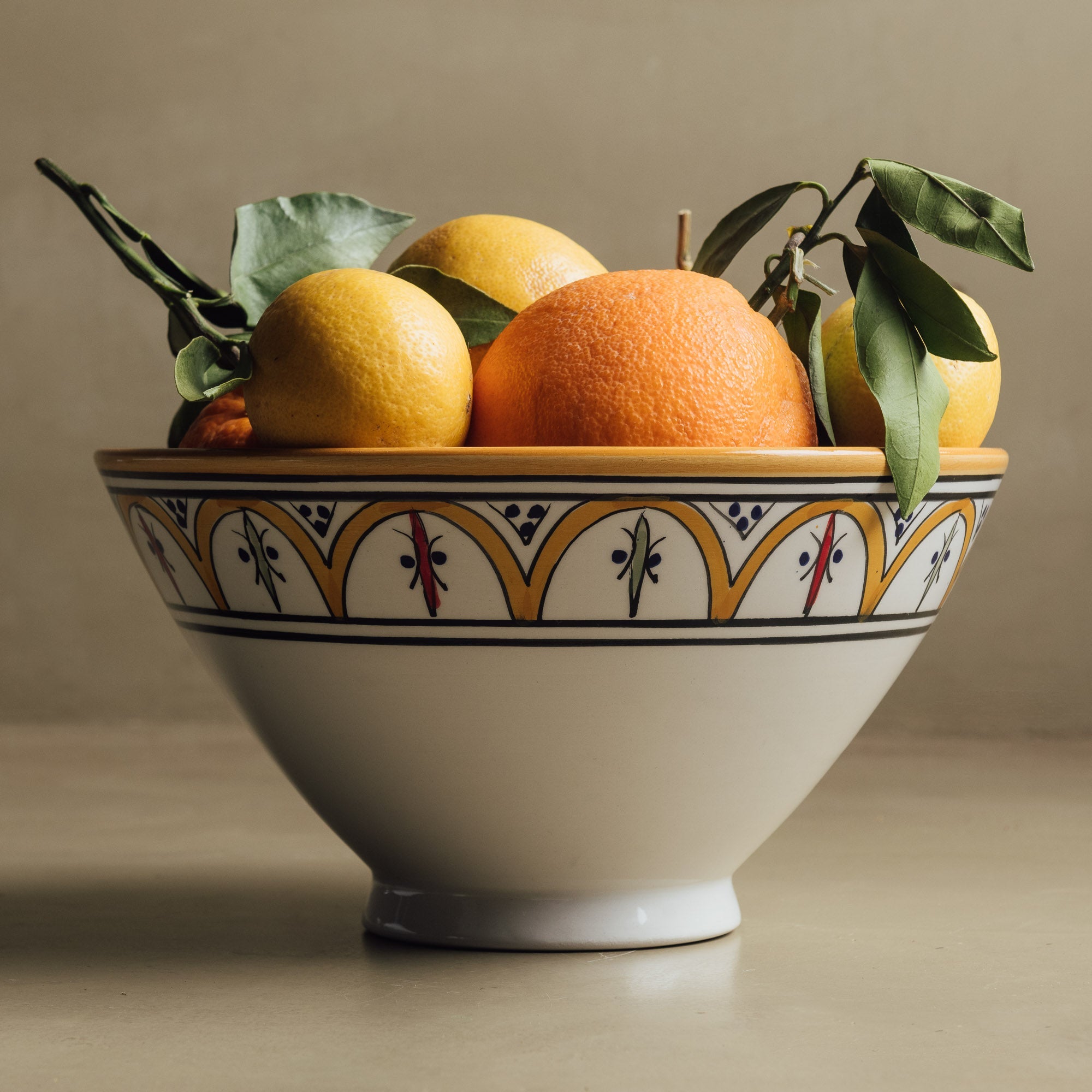 Fez Salad Bowl Mustard - Moroccan Table Art - Benisouk