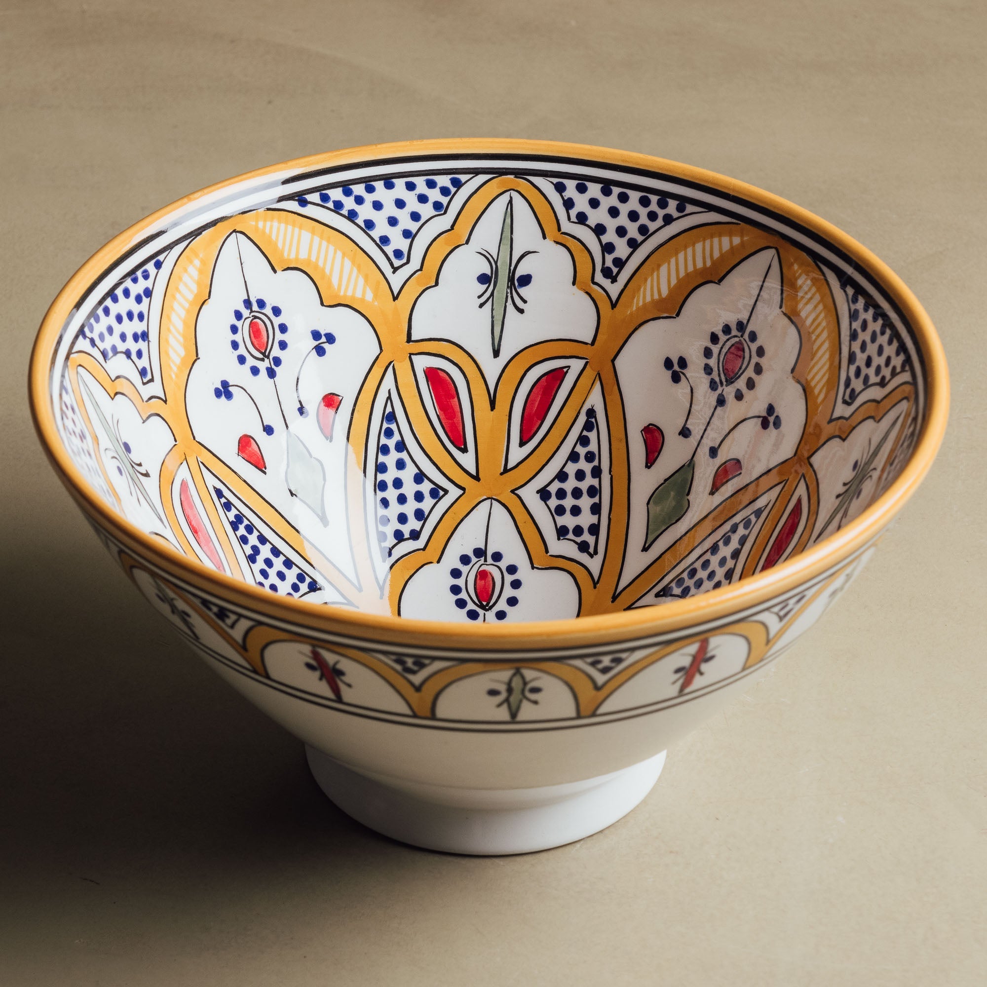 Fez Salad Bowl Mustard - Moroccan Table Art - Benisouk