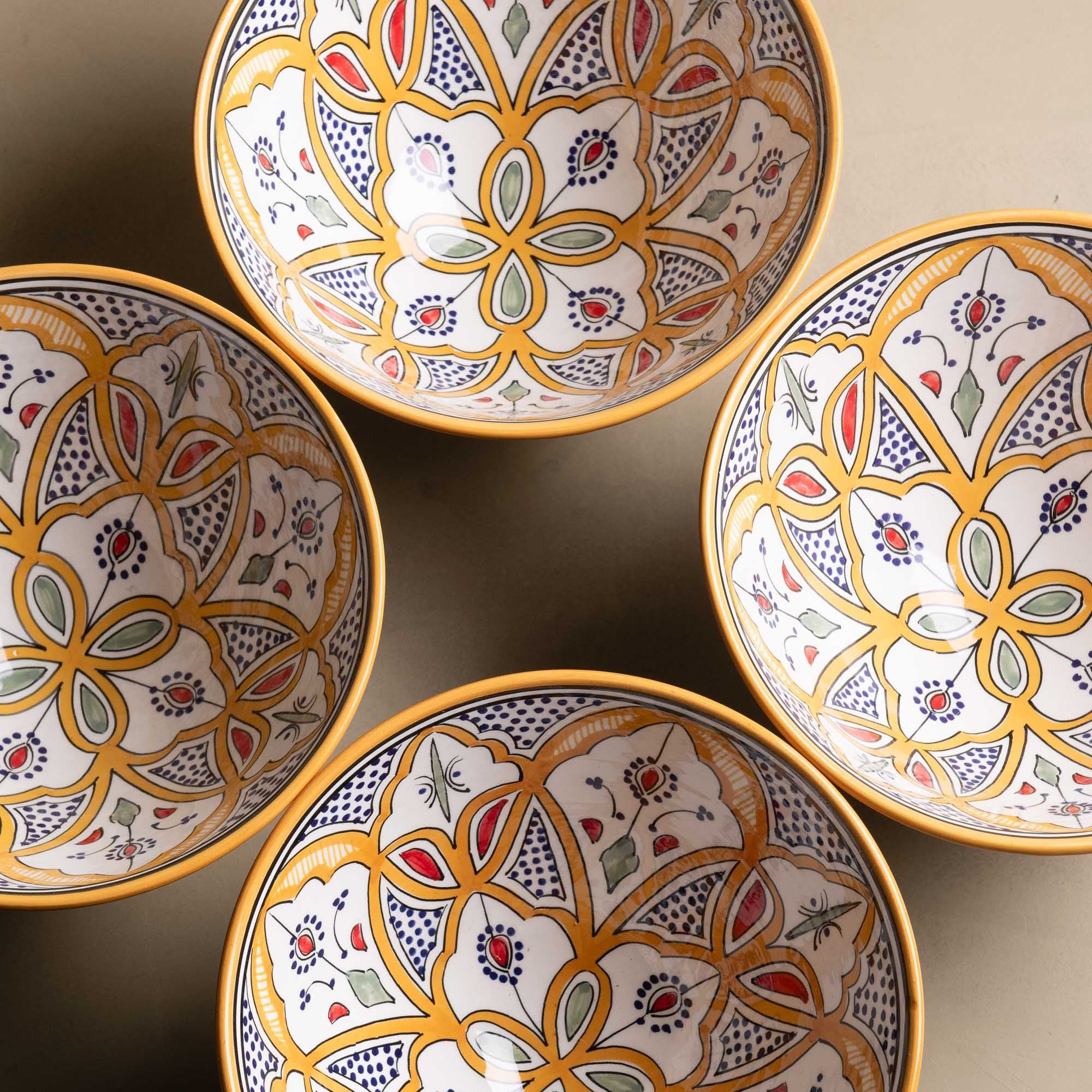 Fez Salad Bowl Mustard - Moroccan Table Art - Benisouk