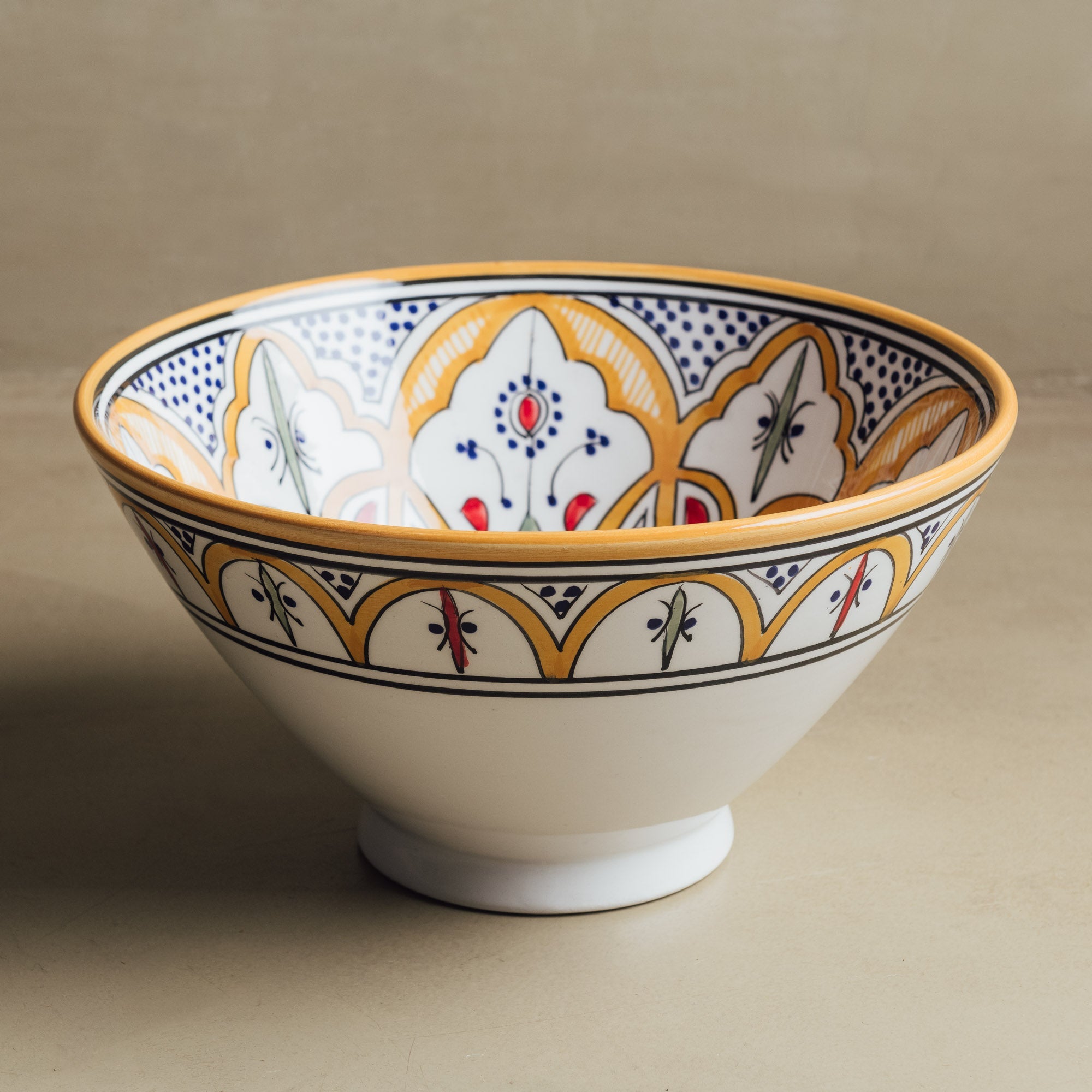 Fez Salad Bowl Mustard - Moroccan Table Art - Benisouk