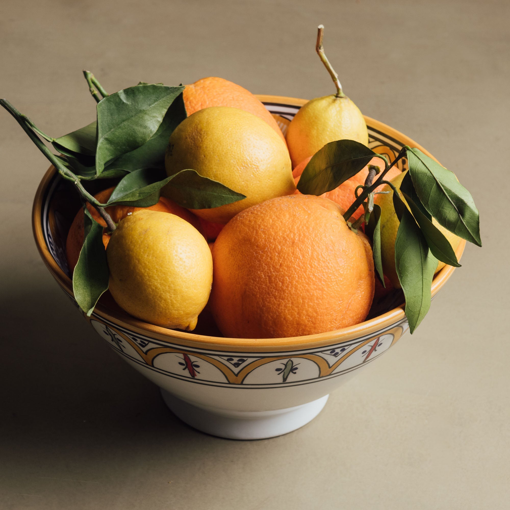 Fez Salad Bowl Mustard - Moroccan Table Art - Benisouk